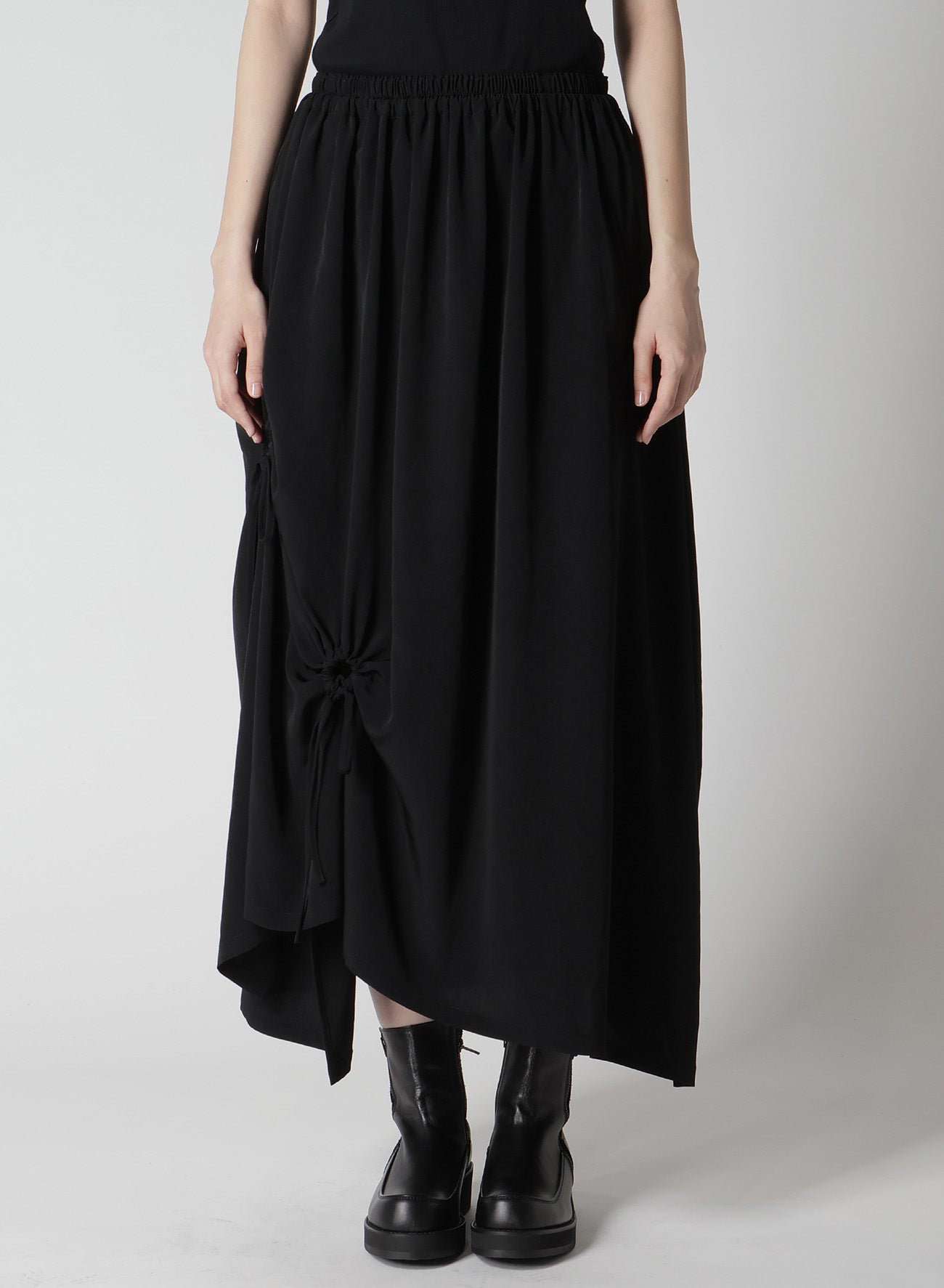 Elegant Crepe de Chine Circle Gathered Skirt - Flowy Midi Skirt for Women | Perfect for Office Wear, Date Nights & Summer Outfits