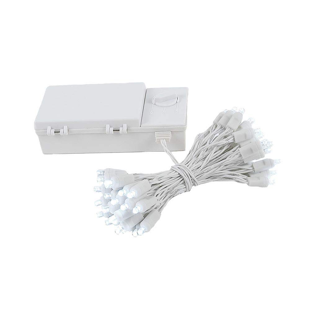 50 LED Battery Operated Christmas Mini Lights - Green Wire 17ft String Lights for Indoor/Outdoor Holiday Decorations, Xmas Tree, Party, Wedding & Home Decoration