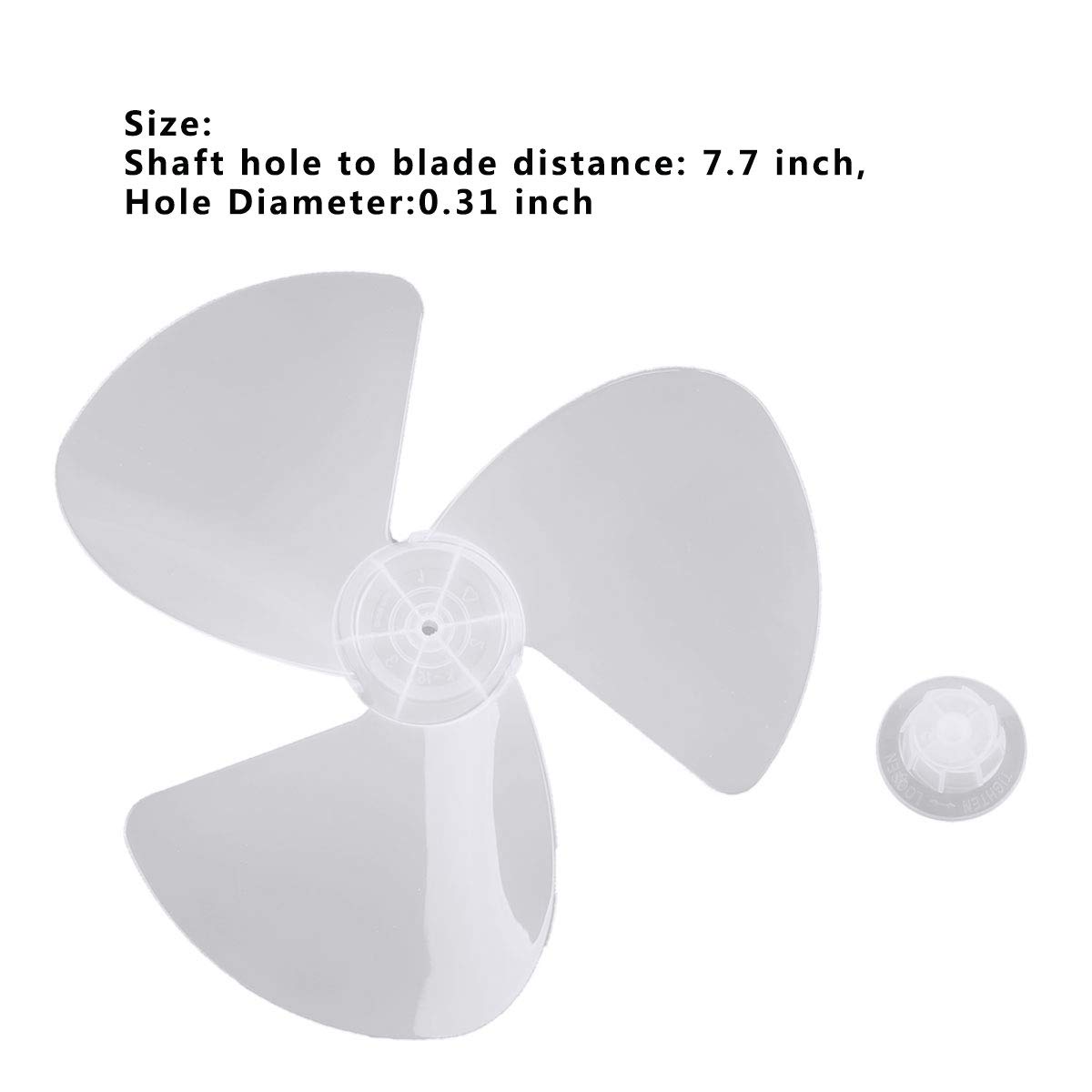 16 Inch Plastic Fan Blade Replacement - 3 Leaves Quiet Big Wind Blade with Nut Cover for Stand/Pedestal/Table Fans | Household Cooling Accessory | Perfect for Bedroom, Living Room, Office & Outdoor Use