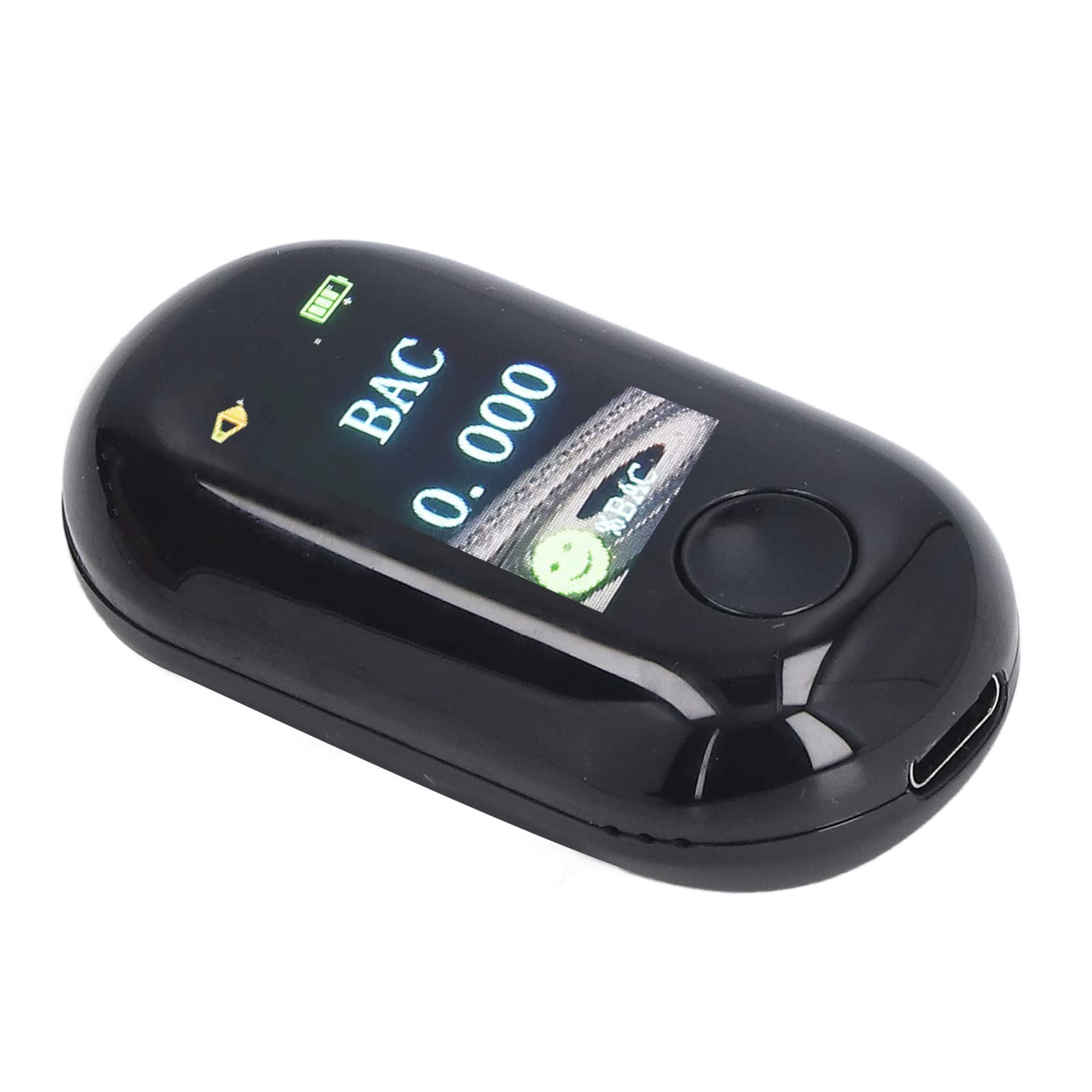 Mxzzand Digital Alcohol Tester Breathalyzer - Portable USB Rechargeable Mini Breath Alcohol Detector with 3 LED Indicators | Personal & Professional Use for Drivers, Partygoers & Workplace Safety