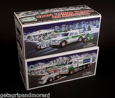 HESS 2008 Toy Truck and Front Loader with 2004 SUV & Motorcycles - Collectible Diecast Vehicles for Kids & Adults - Perfect for Playtime, Display, and Gift Giving