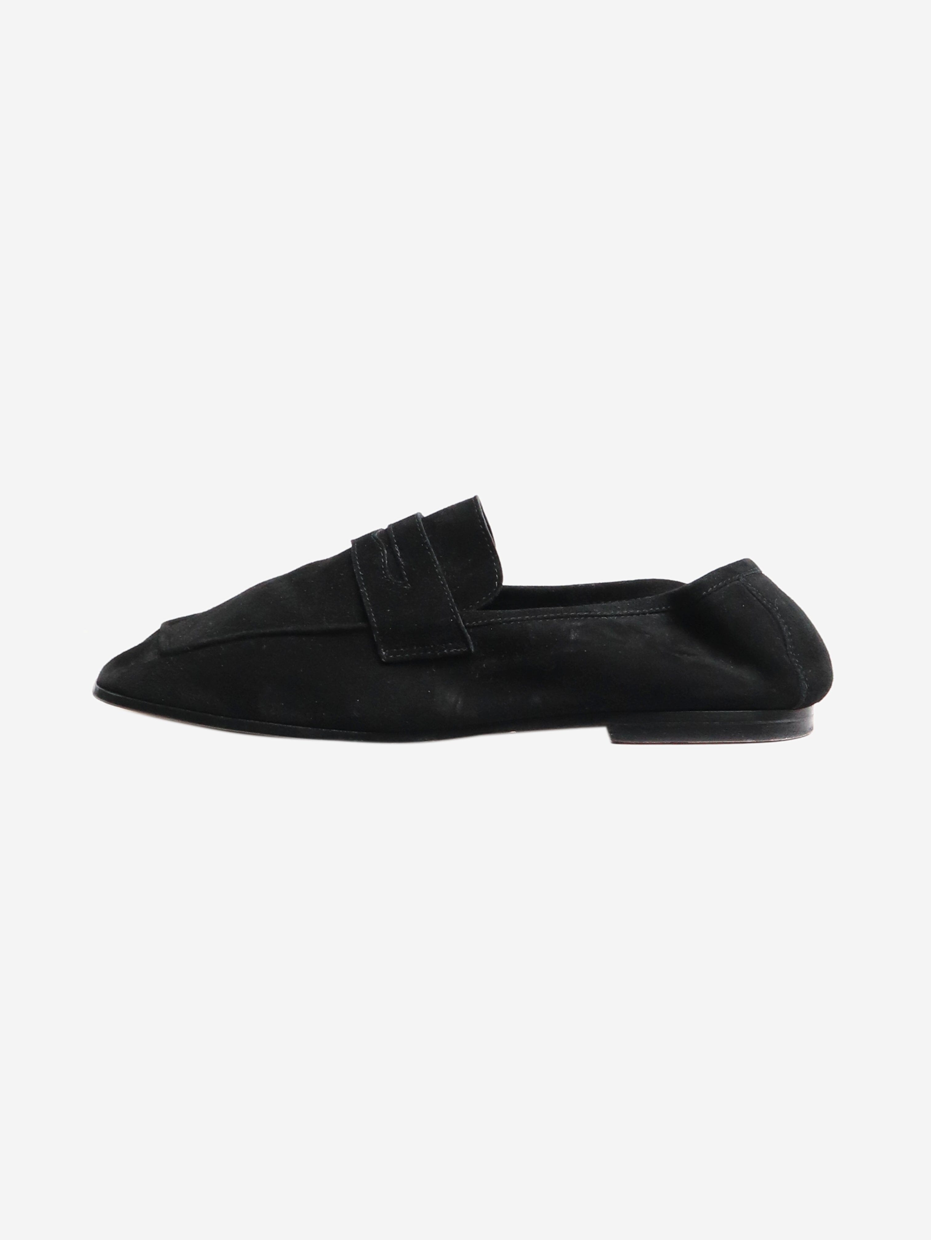 Black Suede Loafers for Women - Comfortable Slip-On Shoes EU Size 37 (US 7) - Perfect for Office, Casual Wear & Travel