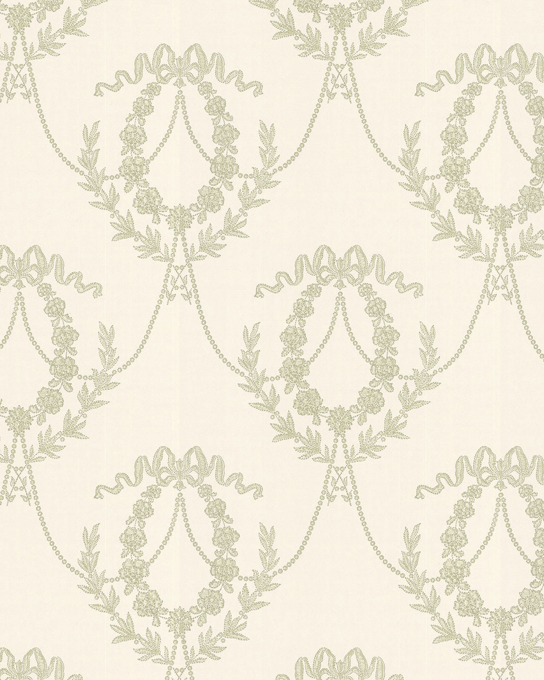 Lim & Handtryck Wallpaper Hovkonditoriet White/Light Green - Perfect for Living Room, Bedroom & Office Decor