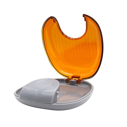 Healifty Retainer Case for Teeth - Durable Orthodontic Retainer Storage Box with Travel Lock (Orange) - Perfect for Nightly Cleaning, Travel & School Use