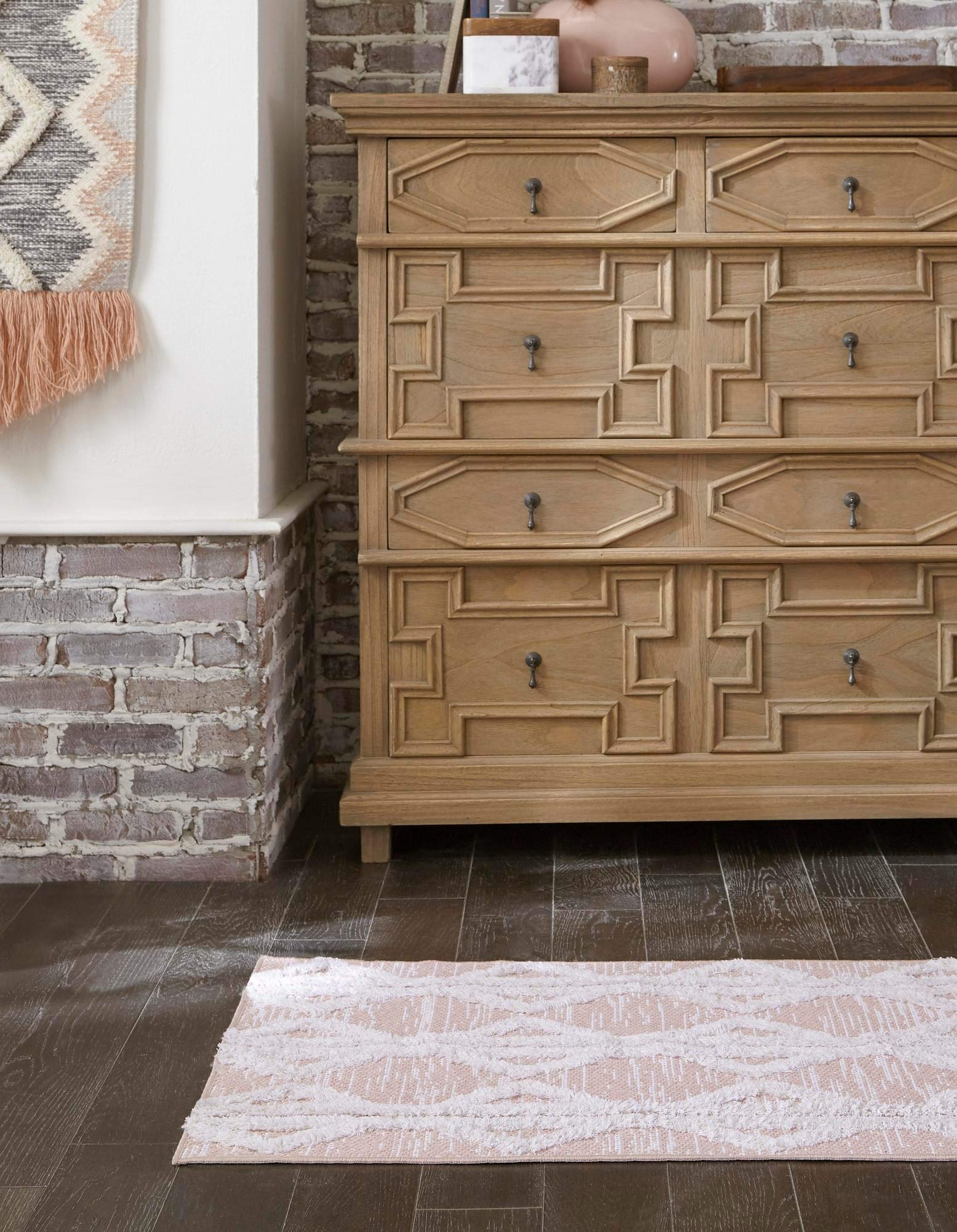 Sabrina Soto Casa Collection 12 Ft Runner Rug - Soft Pink Hallway & Entryway Rug for Home Decor | Durable & Stylish Floor Covering for Living Room, Bedroom, Dining Area