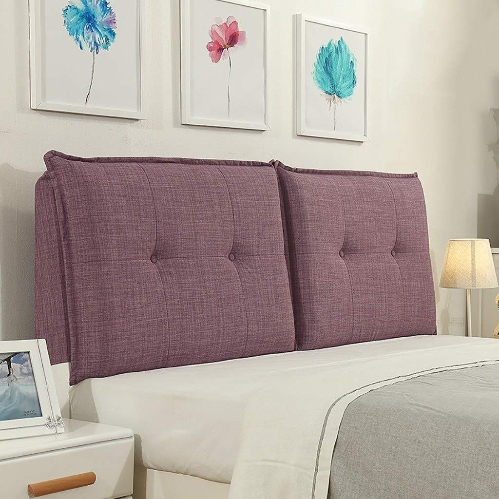 GDHSALE Bedside Pillow with Headboard - Large Soft Backrest Cushion for Lumbar Support, Reading & Relaxing - Detachable 60x110cm Pillow in 6 Colors (Light Purple) - Perfect for Bed, Sofa, Floor & Office Use