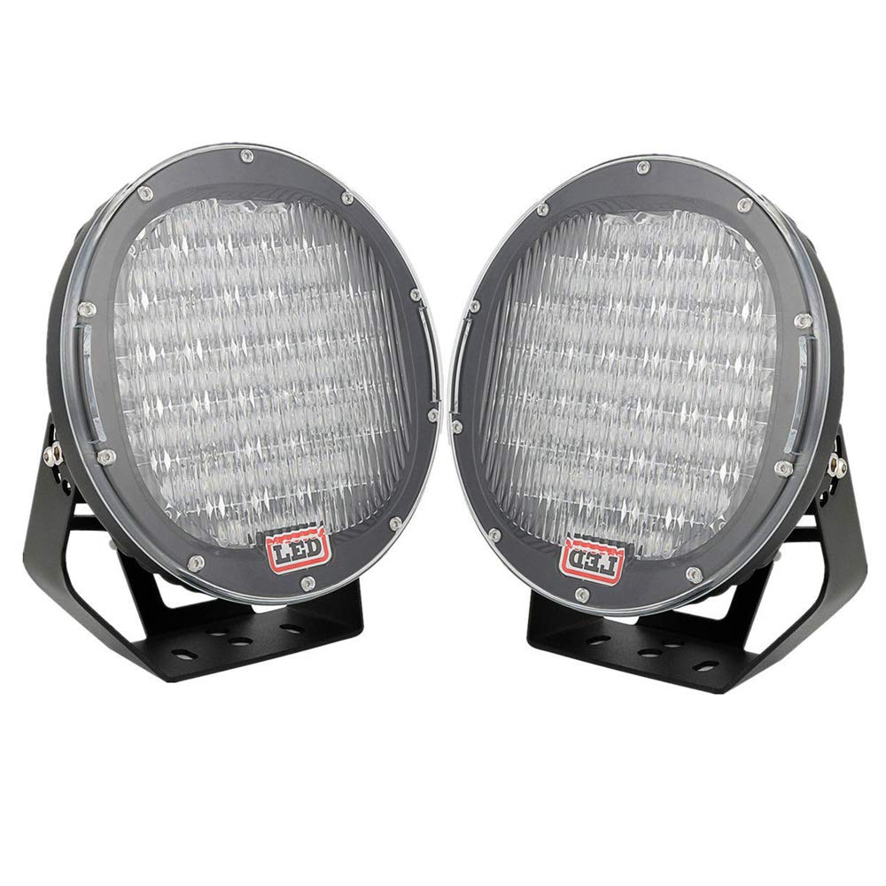 2-Pack 96W 9-Inch Black LED Flood Work Light Bar - Off-Road Fog Driving Roof Bumper Lights for SUV, Jeep, Boat - Waterproof, Durable for Camping, Construction & Night Driving