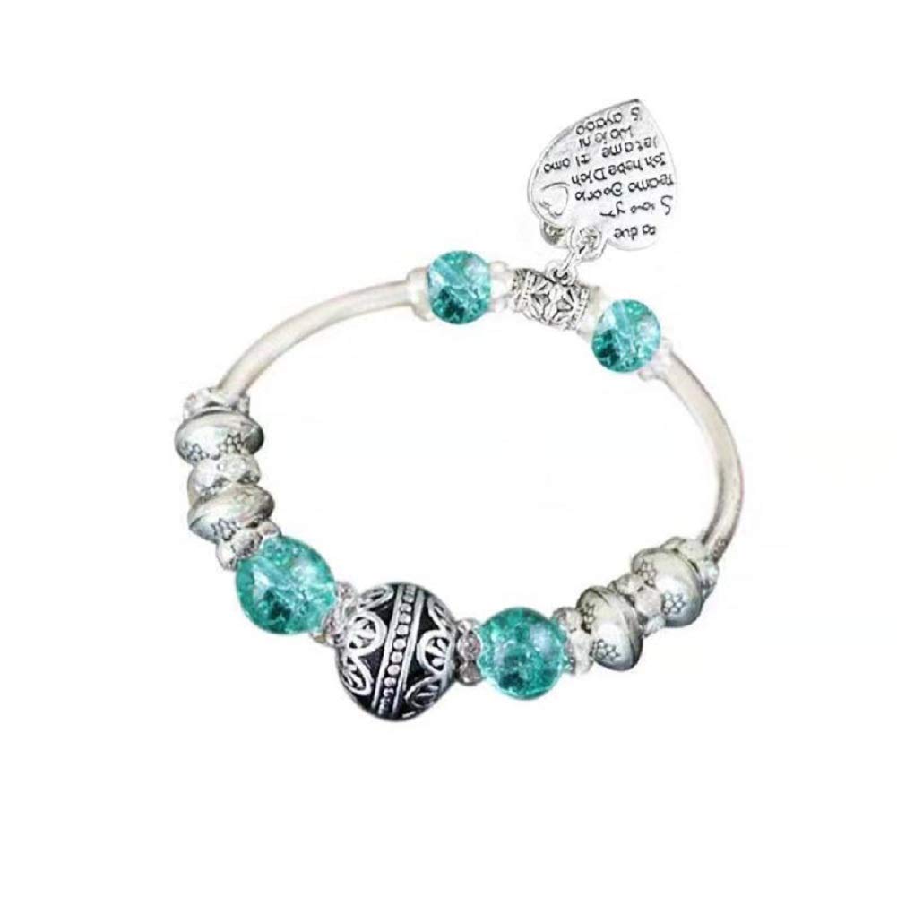 White Birch Charm Stretch Bracelet with Tibetan Silver Beads - Heart Love Vintage Jewelry for Women | Perfect Birthday Gift for Her, Anniversary & Special Occasions