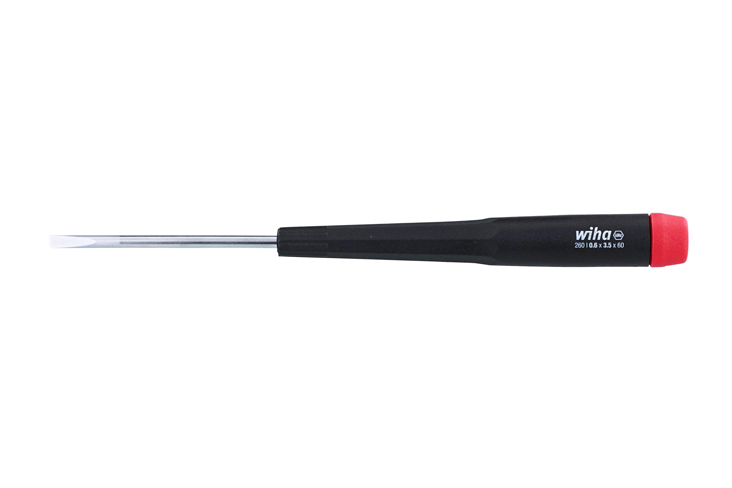 Wiha 26035 3.5x60mm Slotted Screwdriver with Ergonomic Precision Handle - Perfect for Electronics Repair, Jewelry Making & DIY Projects