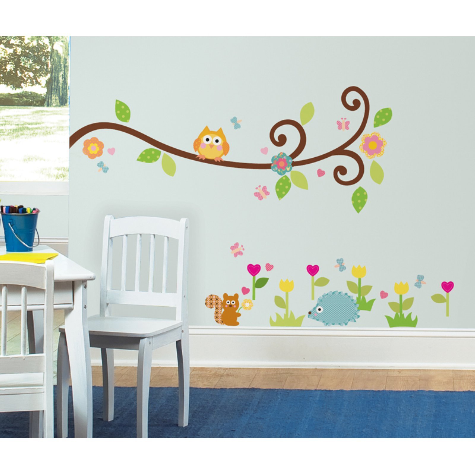 RoomMates RMK1861SCS Happi Scroll Branch Peel and Stick Wall Decals - Self-Adhesive Wall Stickers for Home Decor, Nursery, Bedroom & Office - Easy to Apply & Remove Wall Art Decoration