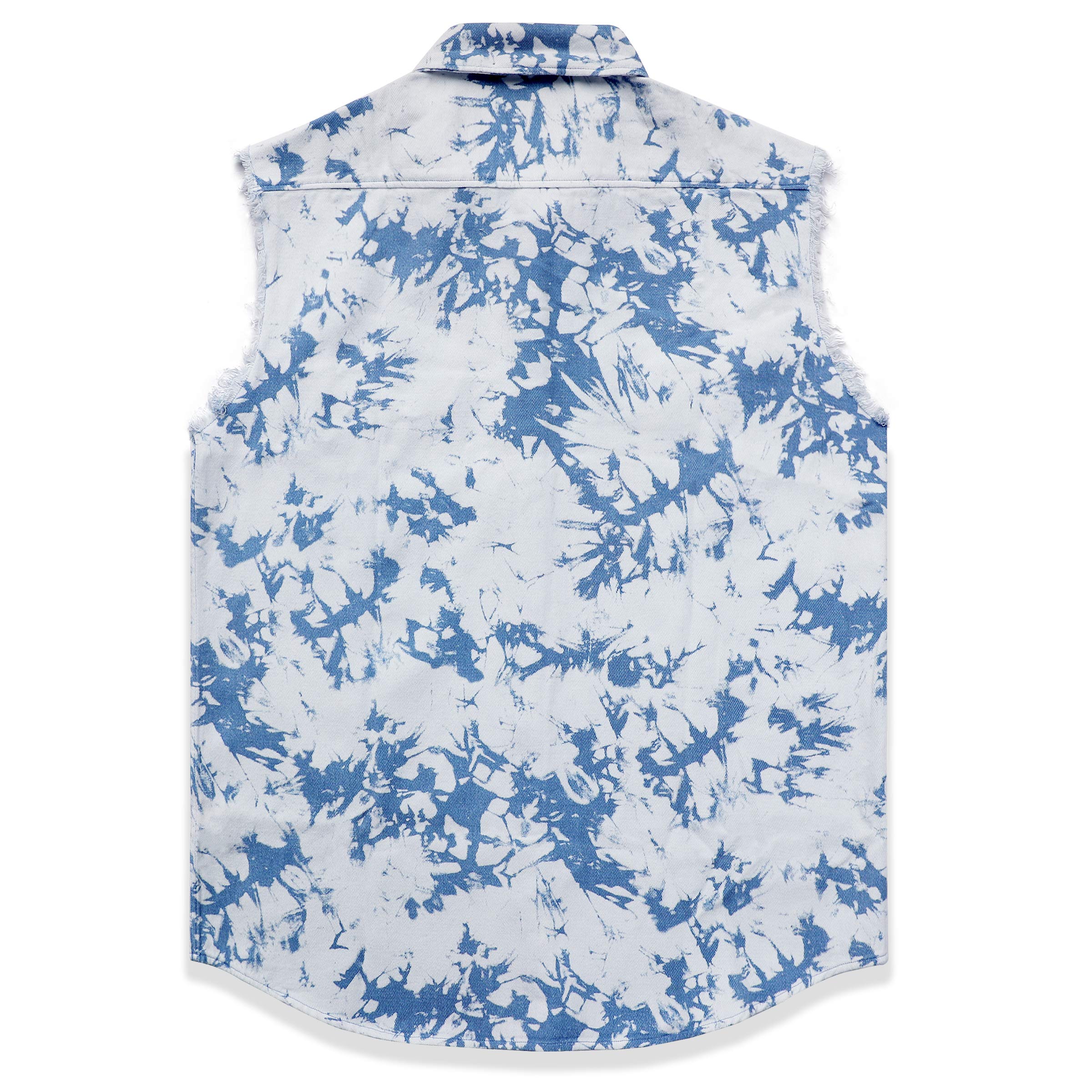 Dubinik® Men's Sleeveless Denim Shirt - Lightweight Button Down Cowboy Jean Vest for Western Style & Summer Outfits