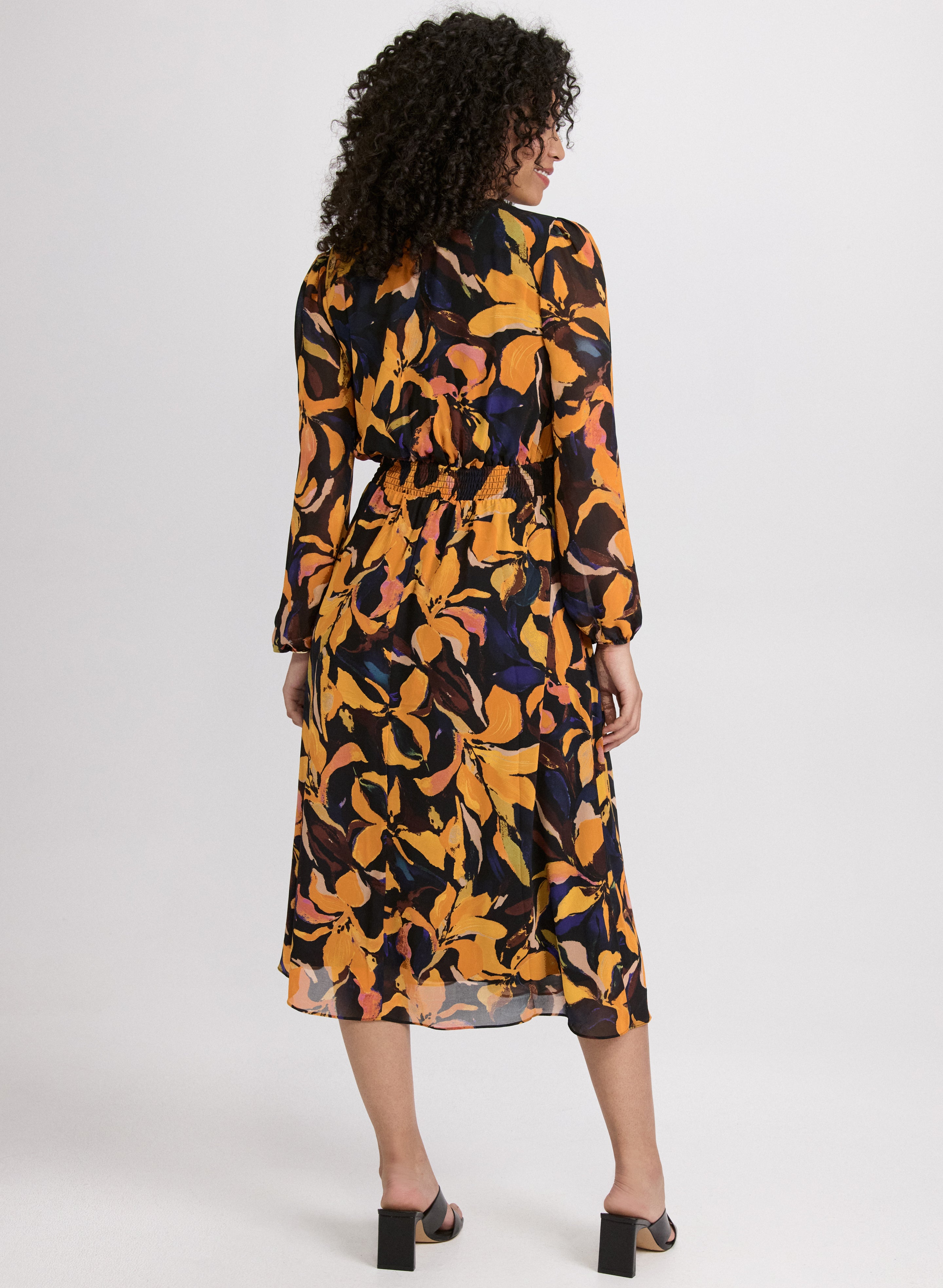 Elegant Floral Chiffon Dress for Women - Summer Boho Maxi Dress with V-Neck & Flowy Sleeves | Perfect for Beach Vacations, Garden Parties & Date Nights