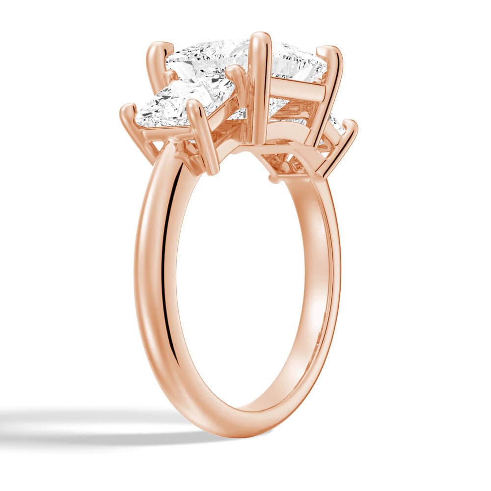 Princess Cut Three Stone Moissanite Engagement Ring - 14K White Gold Wedding Band for Women | Perfect Proposal, Anniversary & Bridal Jewelry Gift
