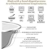 Ocean Swirl Enamelware 3 Quart Colander - Durable Stainless Steel Pasta Strainer with Drain Holes - Perfect for Washing Vegetables, Draining Pasta & Kitchen Use