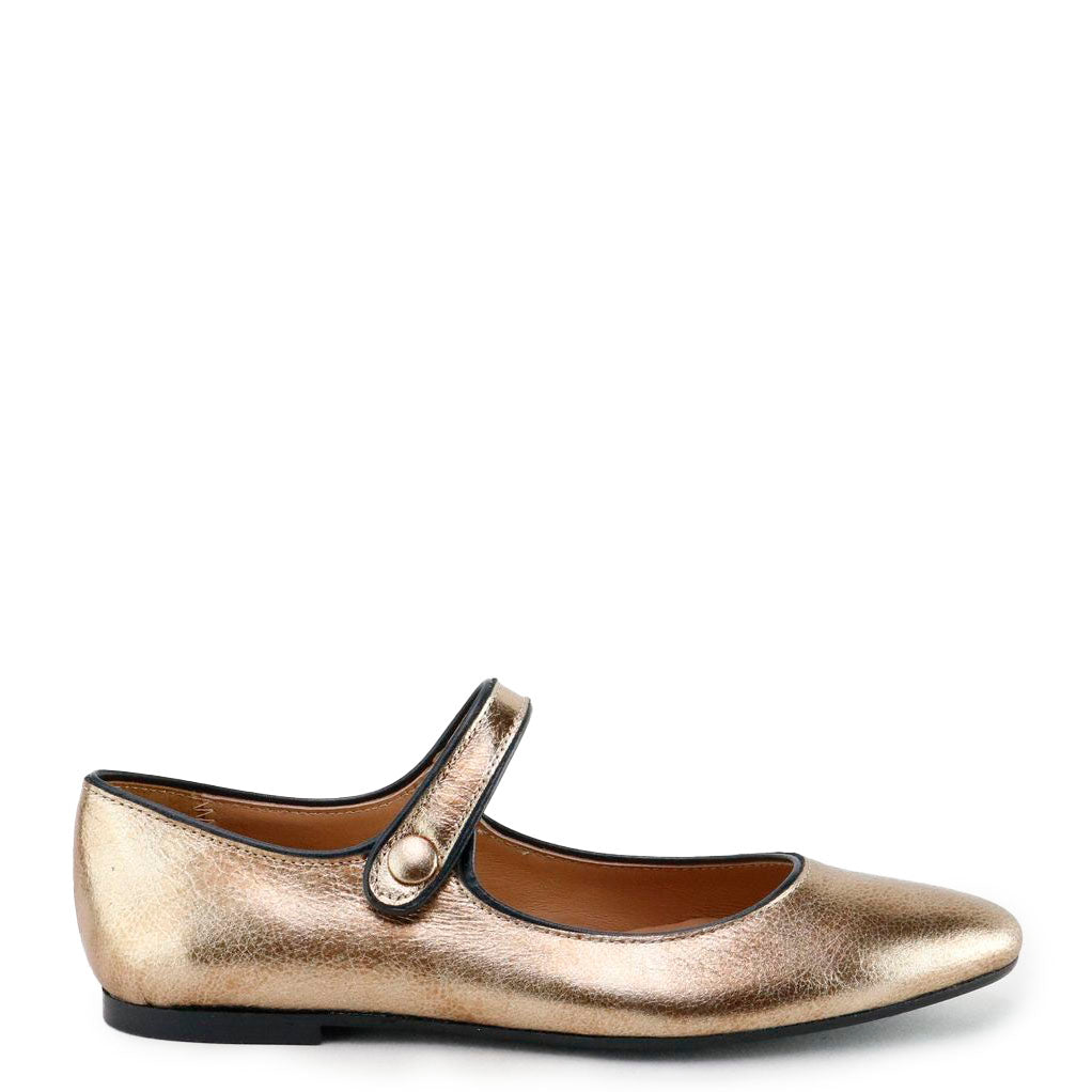 Papanatas Bronze Pointed Mary Jane Shoes - Elegant Women's Dress Pumps for Office, Wedding & Special Occasions