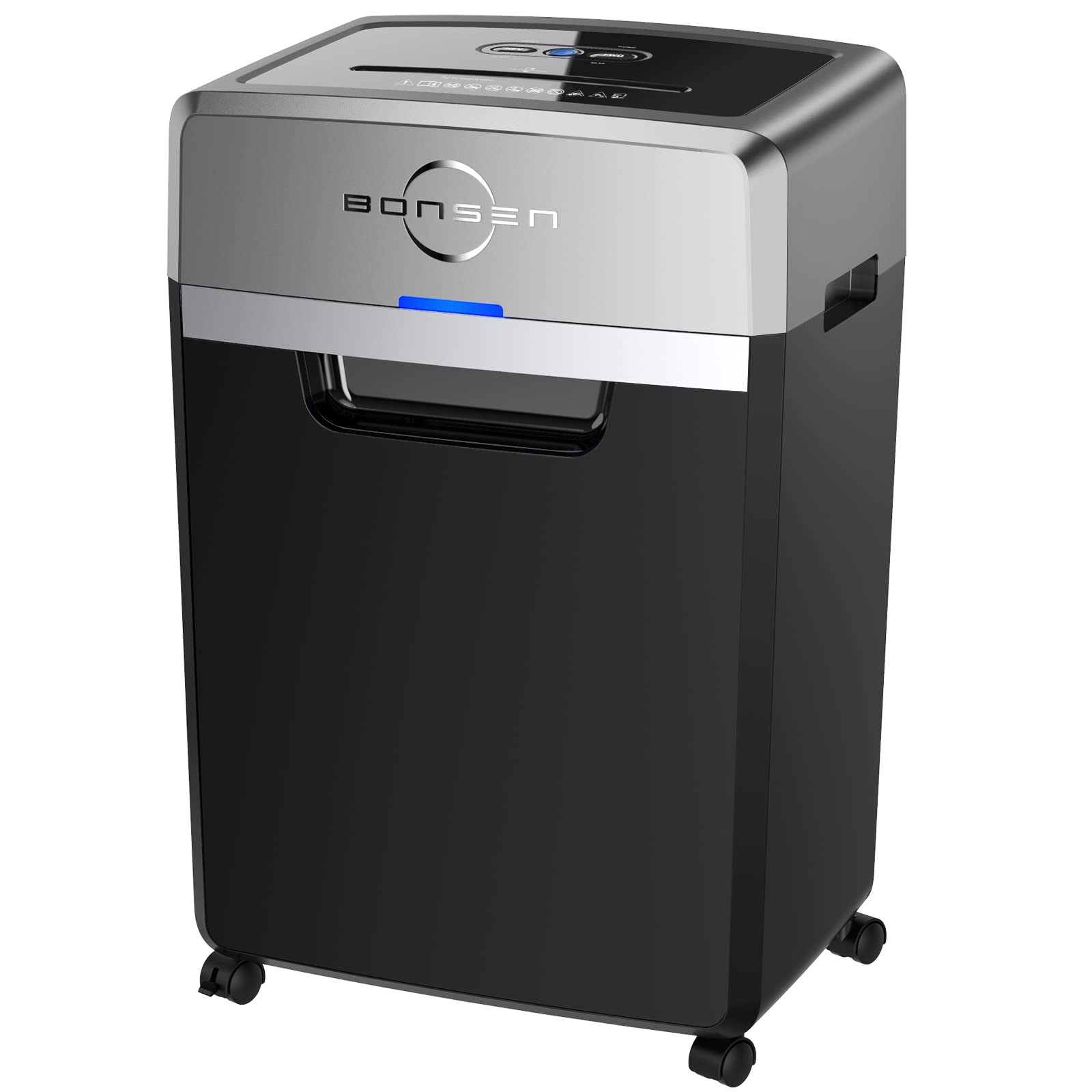 BONSEN Heavy Duty 24-Sheet Cross-Cut Paper Shredder - 40-Min Continuous Run Time, 9-Gallon Basket, 55dB Ultra Quiet - Commercial Grade Office Shredder with P-4 High Security (S3105) - Perfect for Confidential Document Destruction in Home Offices, Businesses & Financial Institutions