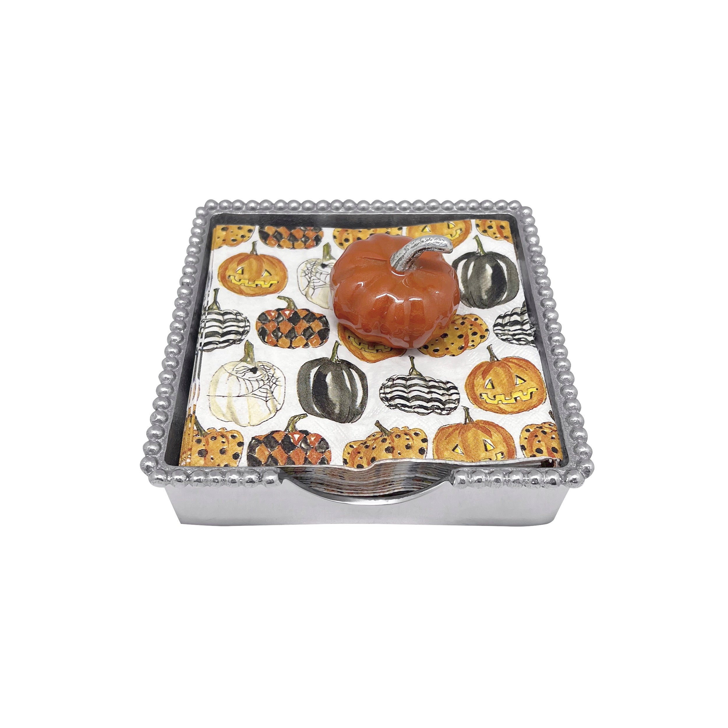 Pumpkin-Shaped Napkin Weights - Decorative Orange Tablecloth Holders for Fall, Halloween & Thanksgiving Dinner Decorations - Perfect for Outdoor and Indoor Dining Settings