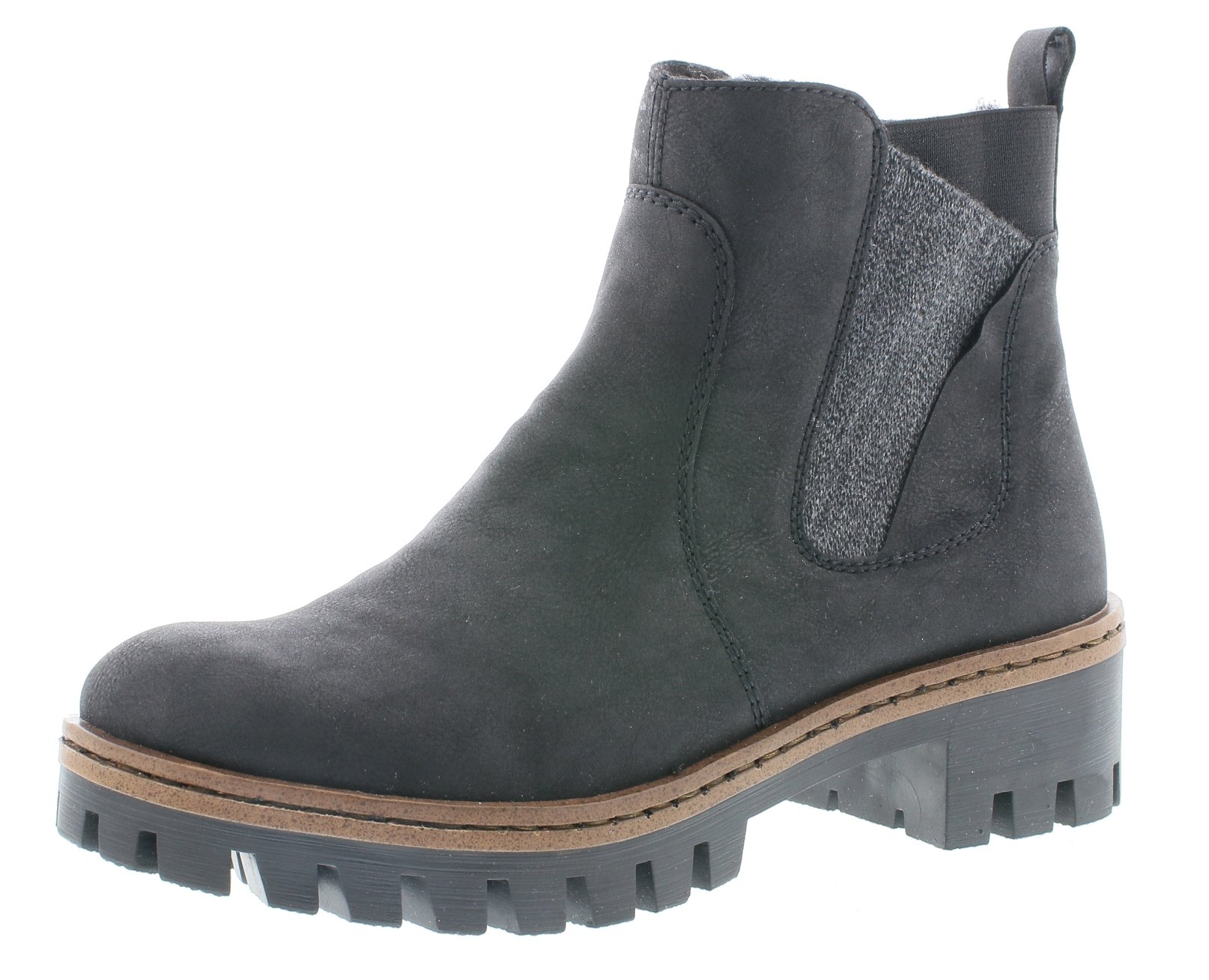 Rieker Women's Chelsea Boots - Black Anthracite 01, Size 5 | Comfortable Ankle Boots for Women | Perfect for Casual Outfits, Office Wear & Fall Fashion