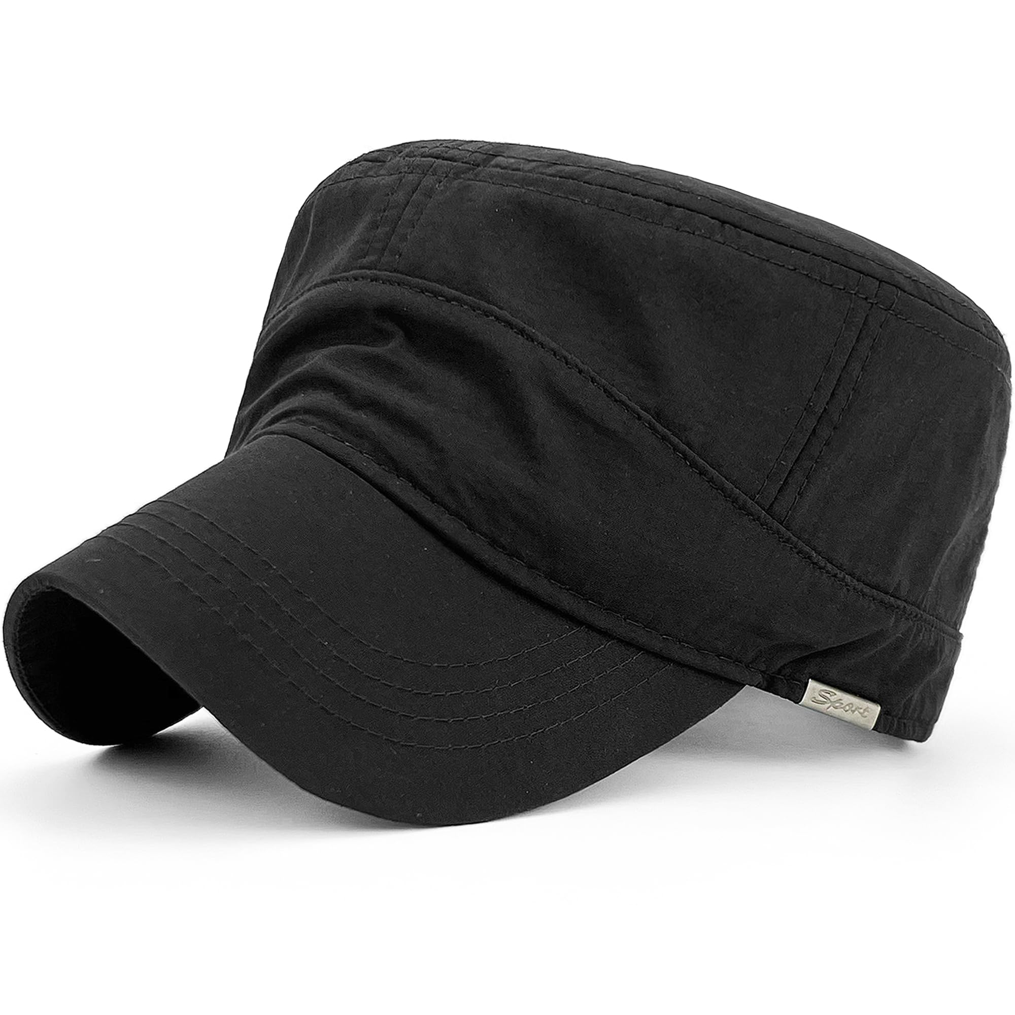 Quick Dry Waterproof Military Cadet Hat - Army Flat Top Baseball Cap for Men, Outdoor Sports & Sun Protection - Perfect for Hiking, Camping, and Fishing