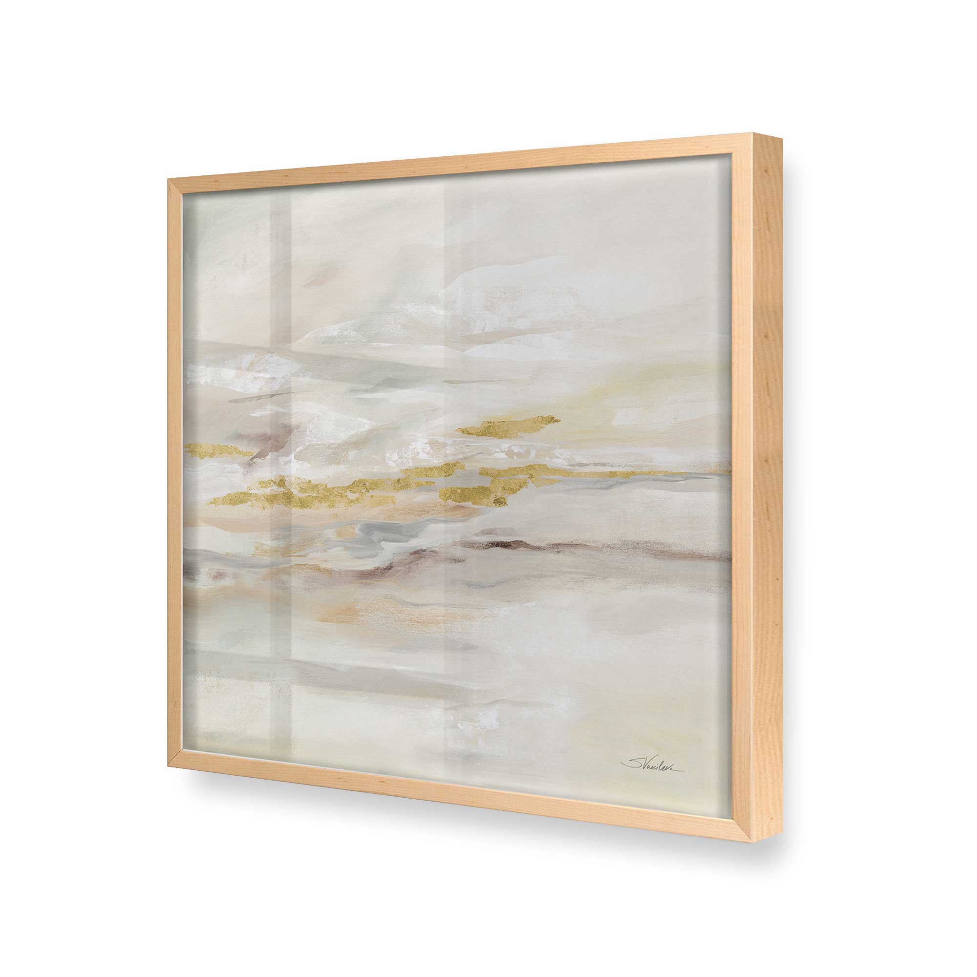 Golden Drift Reflections Print - Abstract Wall Art for Modern Home & Office Decor - Perfect for Living Rooms, Bedrooms, and Workspaces