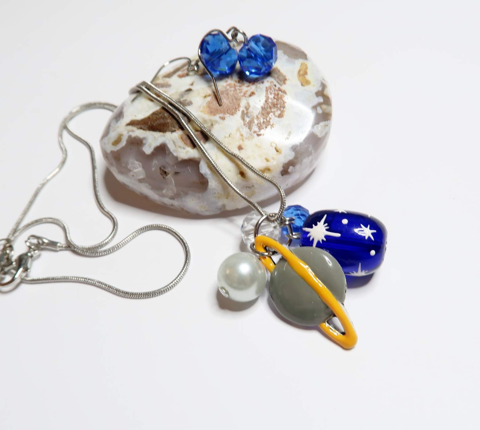 Galaxy Necklace and Earrings Set - Solar System Jewelry for Women - Space Planet Pendant Gift Set | Perfect for Astronomy Lovers, Birthday Gifts & Cosmic Fashion Accessories