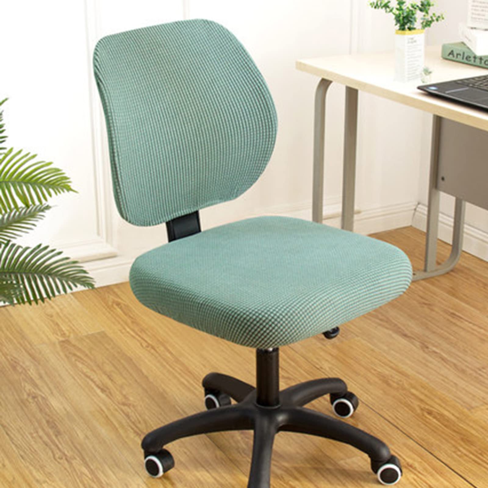 Washable Elastic Office Chair Cover Set - Split Design for Swivel & Computer Chairs (Green) | Perfect for Home Office, Gaming & Workspace Protection