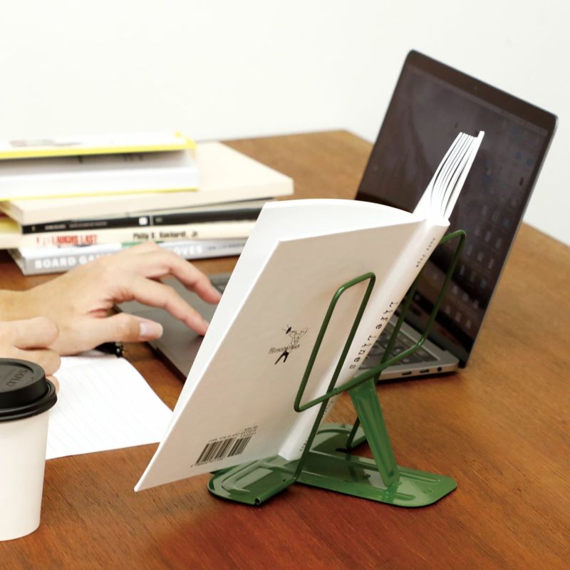 HIGHTIDE Metal Book Stand - Orange | Durable & Adjustable Book Holder for Reading, Studying & Office Use