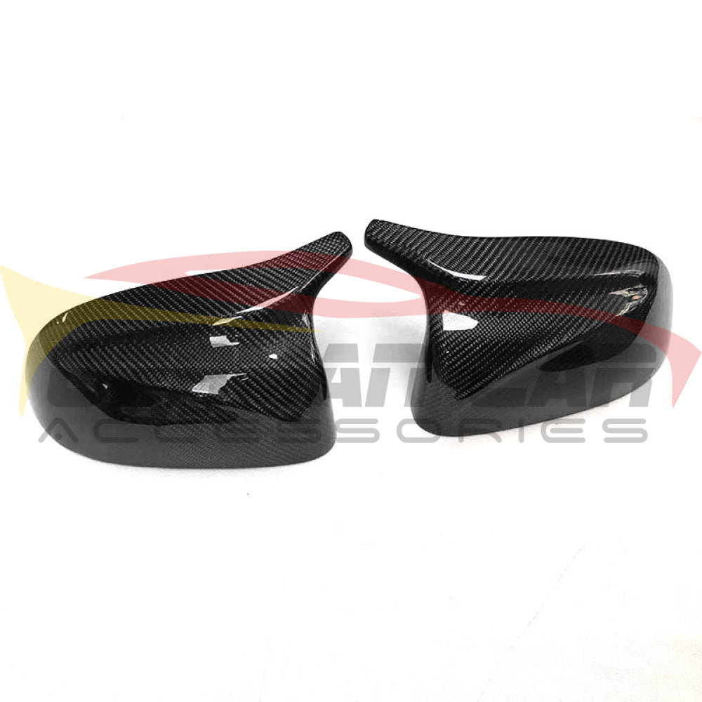 2019-2023 BMW X5 G05 Carbon Fiber Mirror Caps - Glossy Finish, Direct Fit Replacement, Enhances Style & Aerodynamics - Perfect for Car Enthusiasts & Custom Upgrades