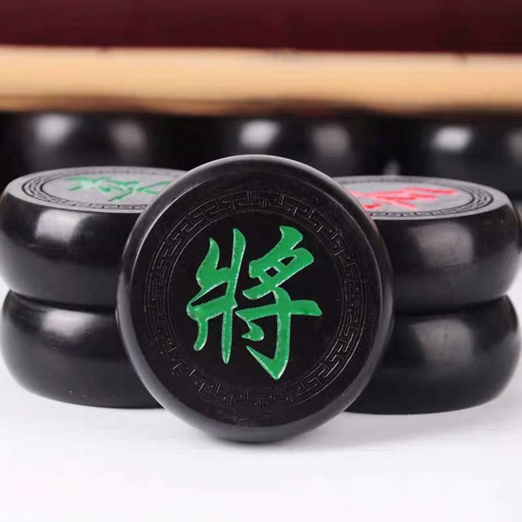 Premium Ebony Chinese Xiangqi Chess Set - 2 Player Strategy Board Game with Folding Board | Perfect for Travel, Gifts & Collectors | Enhance Your Game Nights & Cultural Experience