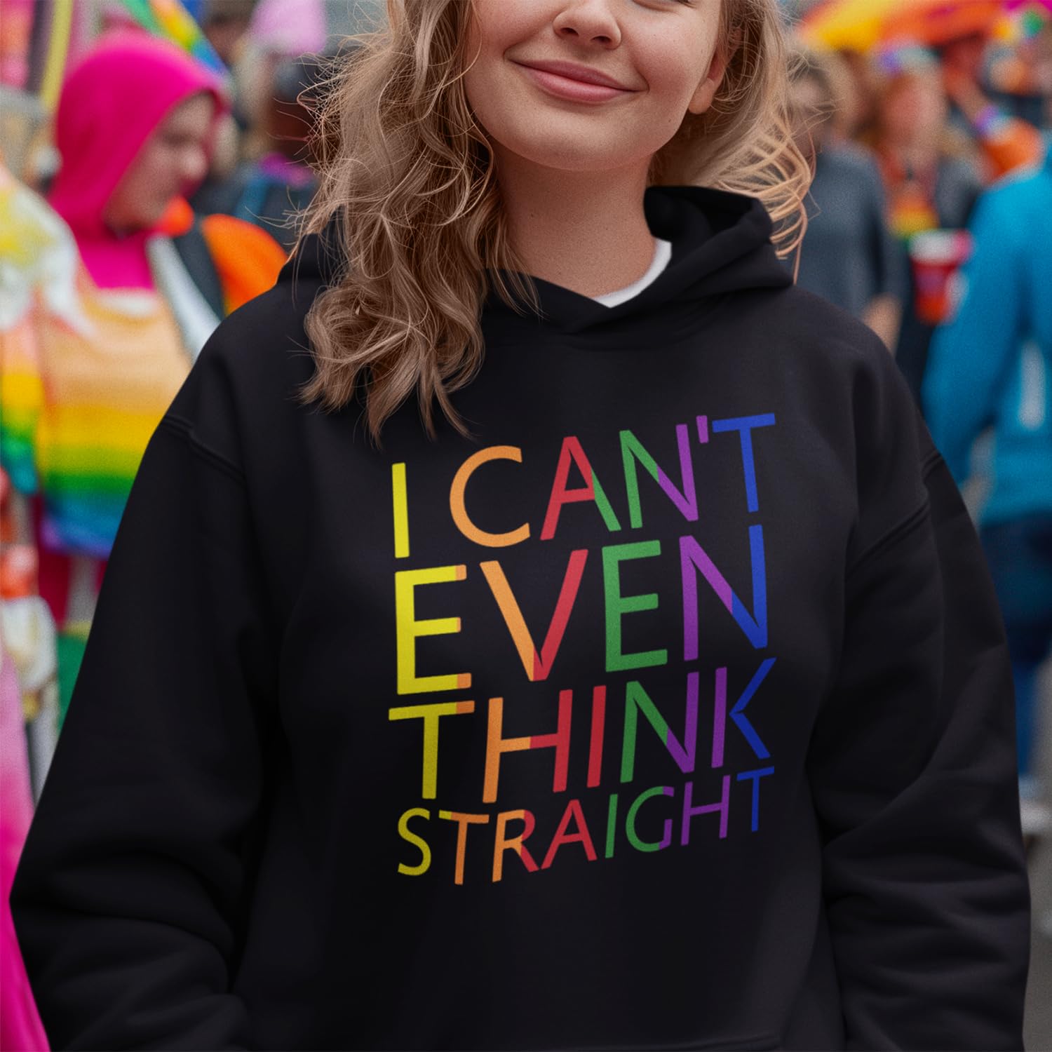 I Can't Even Think Straight Gay Pride Hoodie - LGBTQ+ Rainbow Sweatshirt for Men & Women - Comfortable Unisex Pullover for Pride Month, Parades & Ally Support