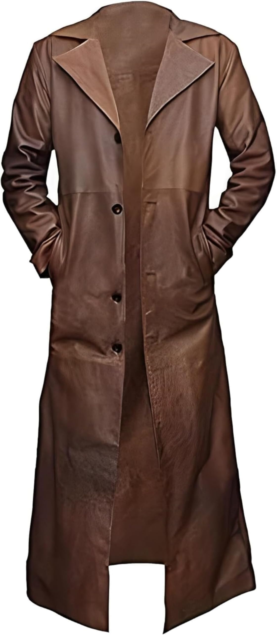 Premium Men's Black Duster Long Leather Coat - Full Body Genuine Leather Trench Coat for Men - Stylish Winter Outerwear for Formal Events & Cold Weather Protection