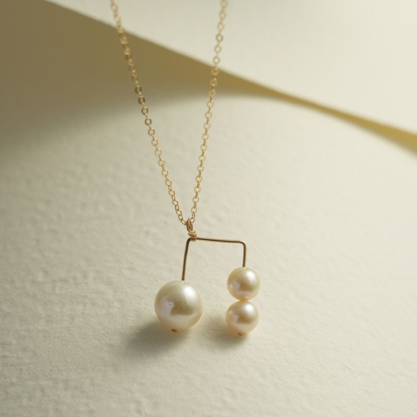 Embellished Series Triple Bead Inverted U Pendant Necklace - Elegant Layered Jewelry for Women, Perfect for Parties, Weddings & Date Nights