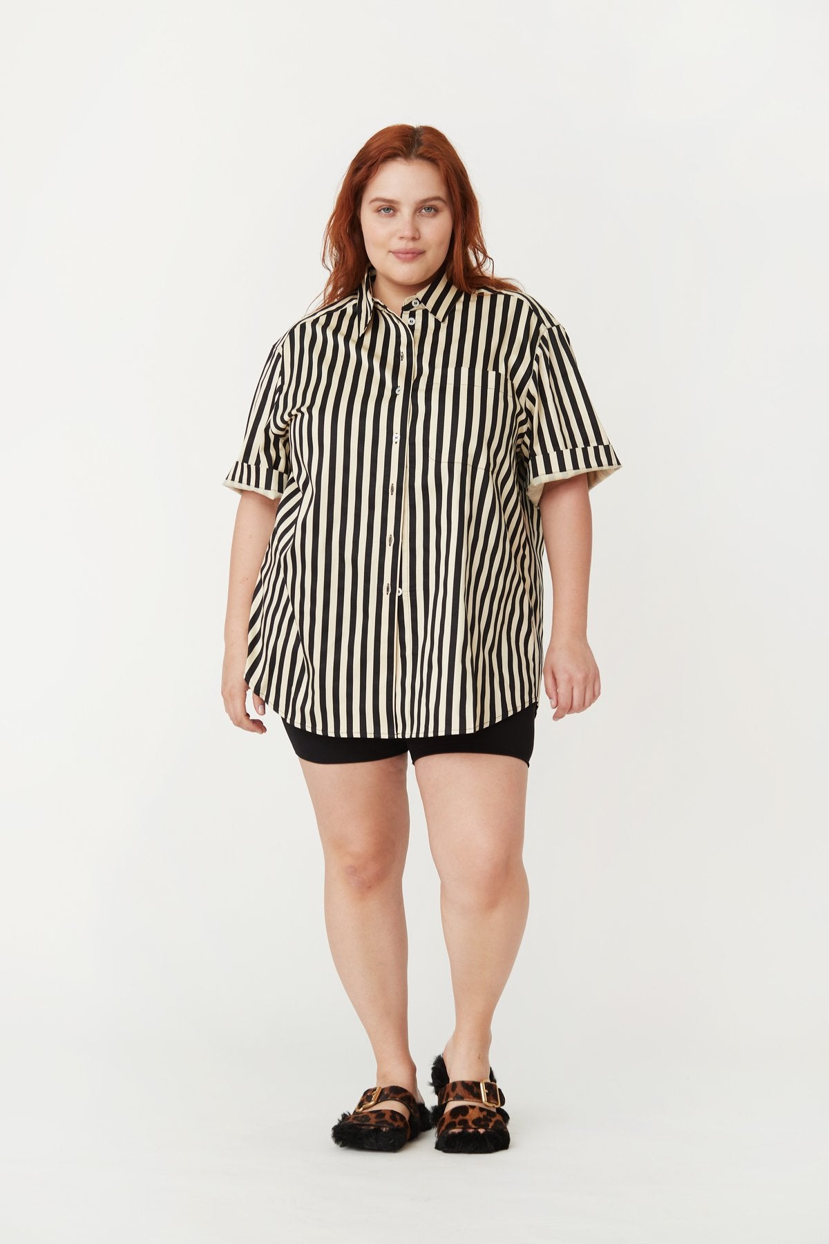 Bobby Shirt for Men - Soft Cotton Casual Button Down Shirt in Cream & Black - Perfect for Office, Date Night & Everyday Wear