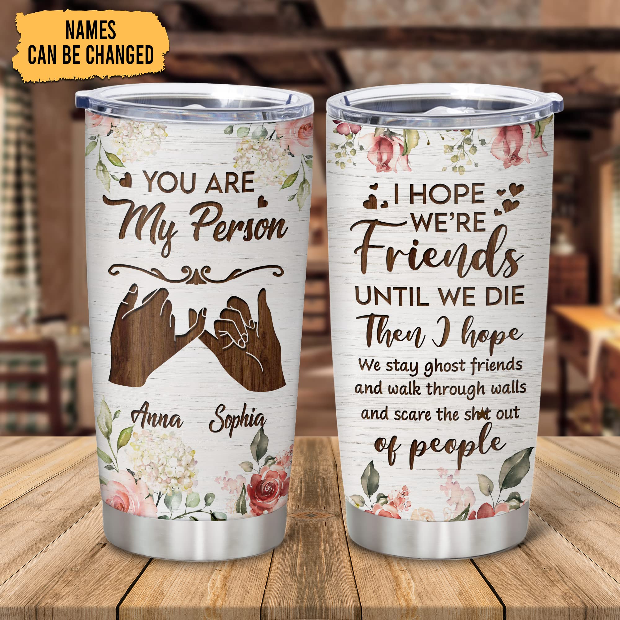 Personalized 'To My Besties' 20oz Stainless Steel Tumbler - Custom Engraved Best Friend Gift for Sister, Birthday, Thanksgiving & Christmas - Perfect for Coffee, Tea & Daily Hydration