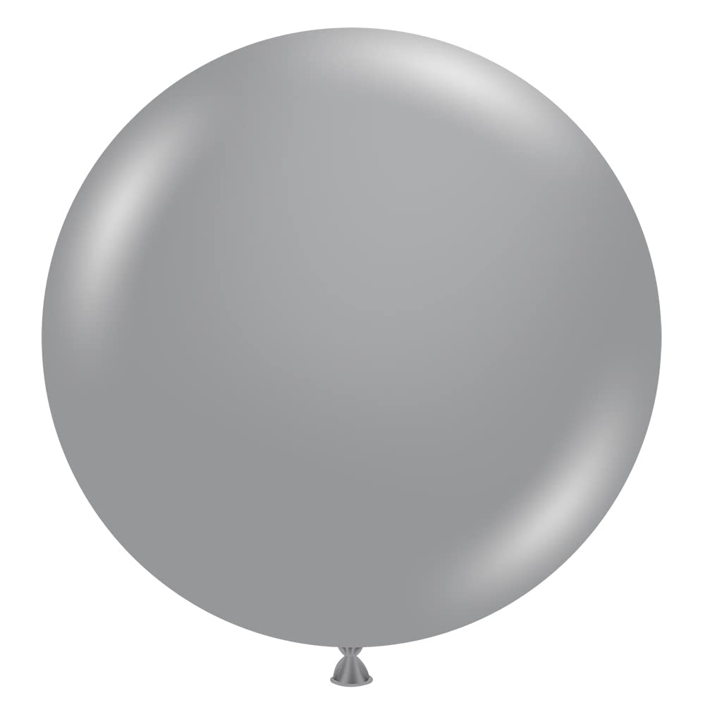 Tuf-Tex 24 Inch Silver Latex Balloons for Parties, Weddings & Events - Pack of 100