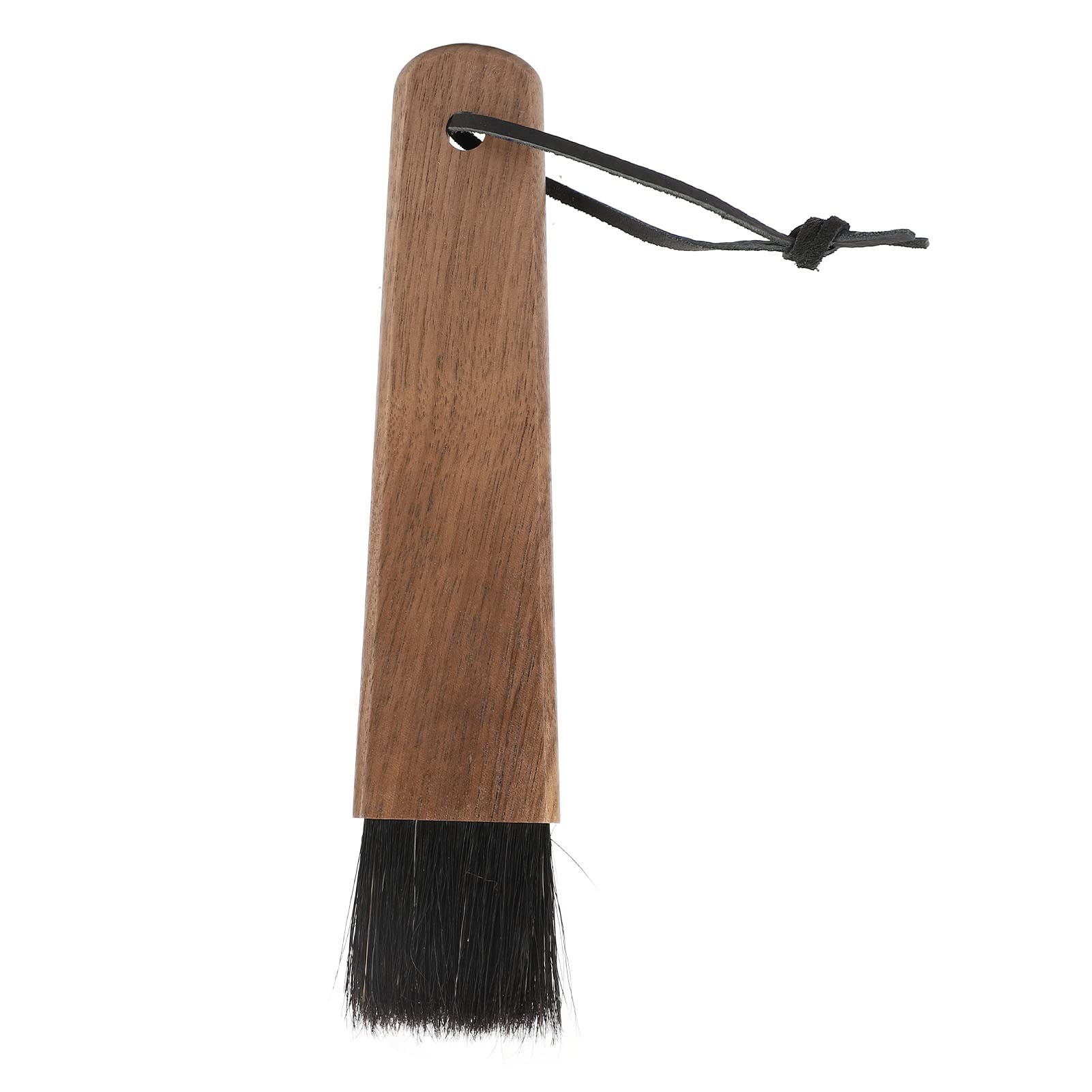 Premium Coffee Grinder Brush - Soft Bristles & Long Handle Cleaning Tool for Espresso Machines, French Press, Home Barista - Walnut Wood Handle with Black Bristles - Perfect for Coffee Shops & Kitchen Use