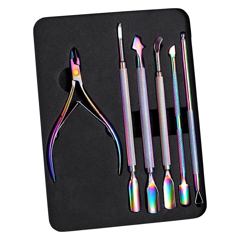 6PCS Professional Nail Care Kit - Stainless Steel Cuticle Pusher, Nipper & Peeler Scraper Set for Manicure & Pedicure | Perfect for Home Salon, DIY Nail Care & Professional Use