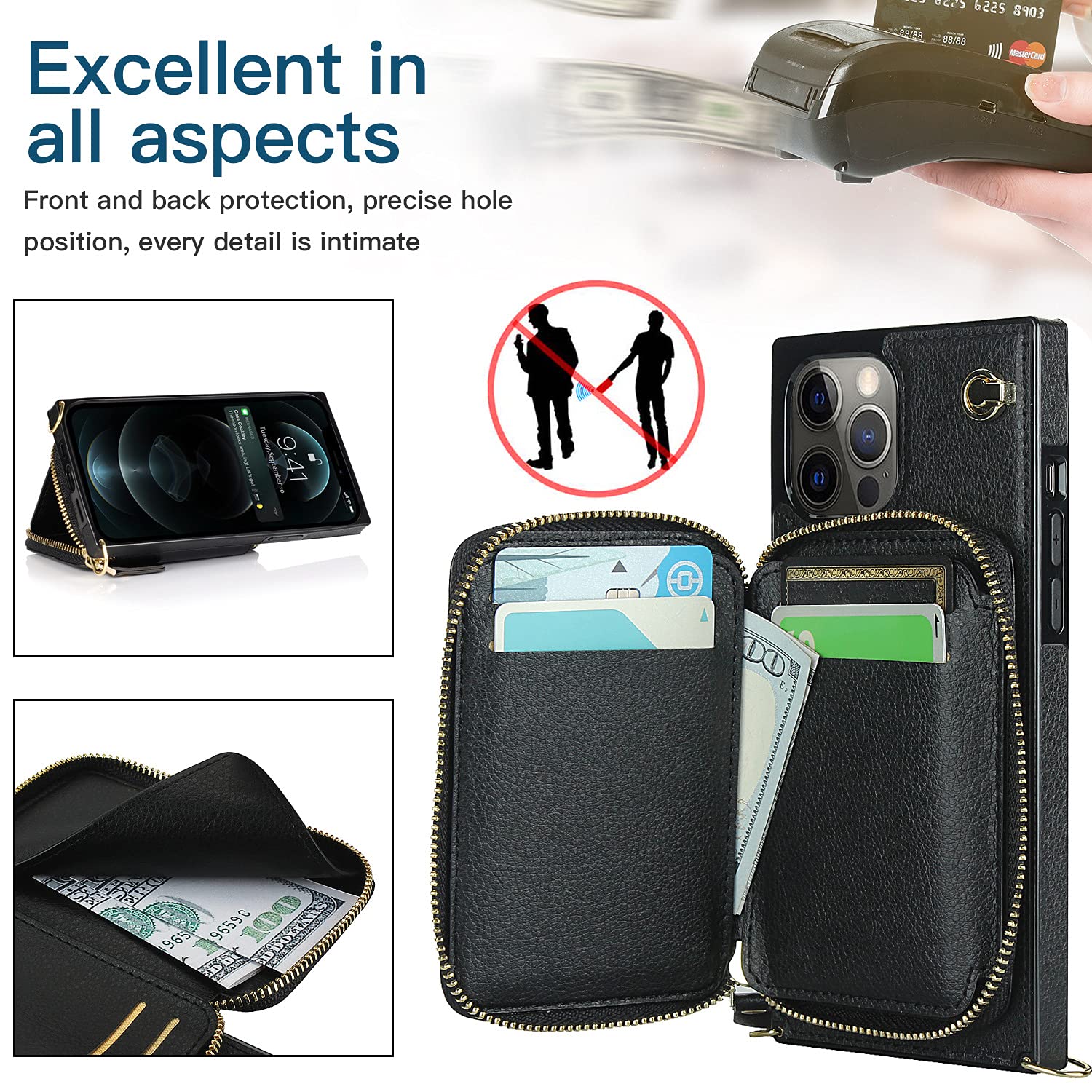Premium Leather Crossbody Wallet Phone Case for iPhone 12 & 12 Pro (6.1