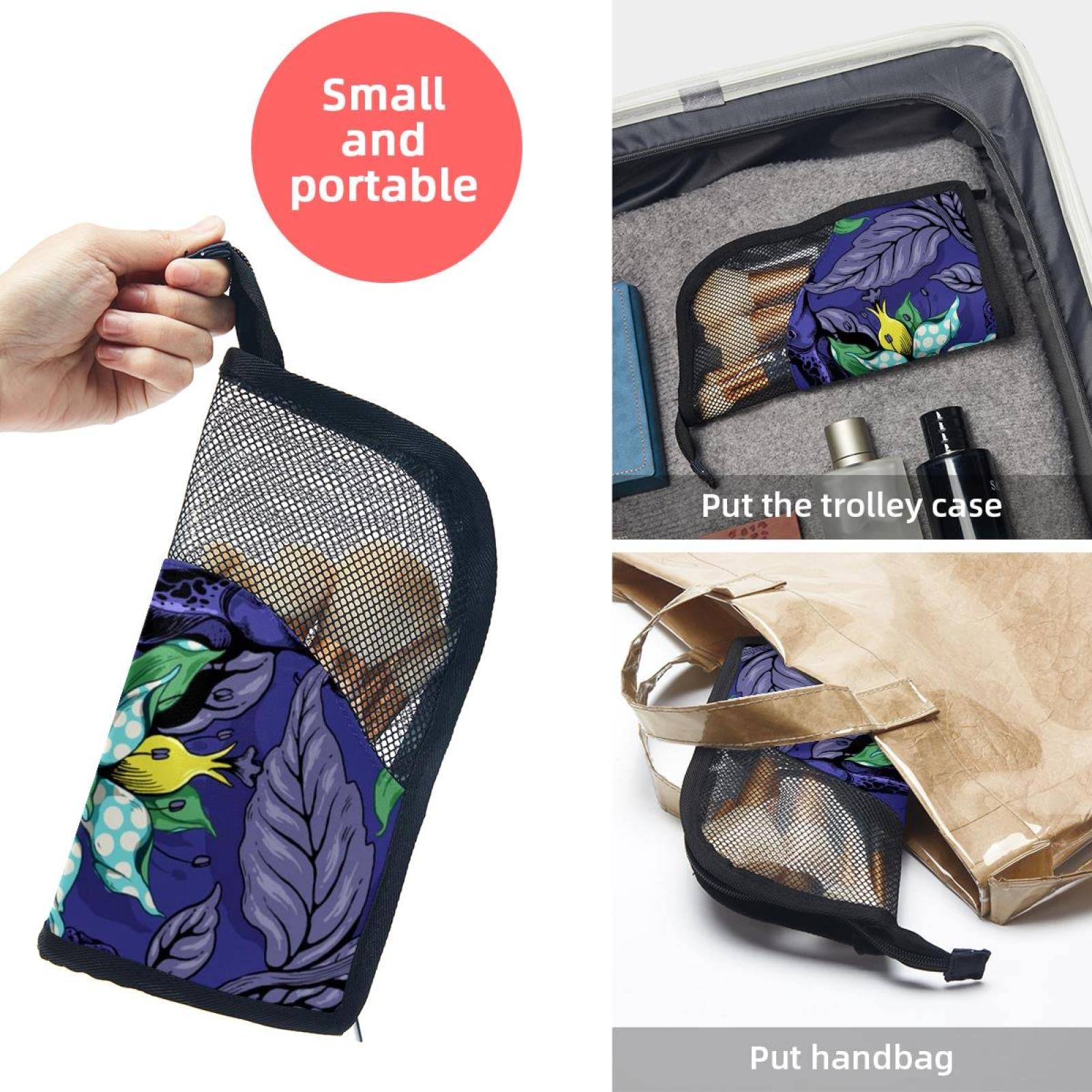 12-Piece Makeup Brush Organizer Bag with Portable Holder Case - Purple Floral Devil Fish Design for Travel & Home Storage | Perfect for Makeup Artists & Beauty Enthusiasts