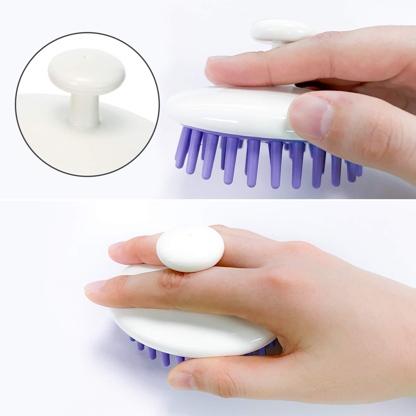EXCLUZO Shampoo Brush - Scalp Massager & Hair Washing Comb for Body, Pets & Shower - Gentle Bath Brush for Relaxing Head Massage & Deep Cleaning (Great for Home, Spa & Pet Grooming)