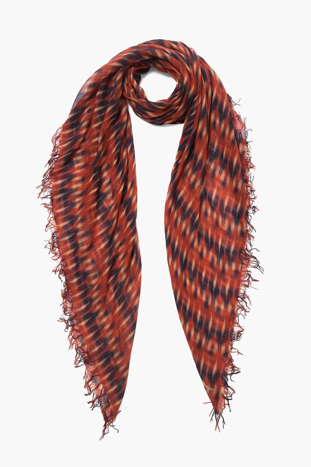 Luxury Cashmere Silk Scarf - Soft Red Tie Dye Pattern - Elegant Winter Accessory for Women - Perfect for Office, Parties & Gift Giving