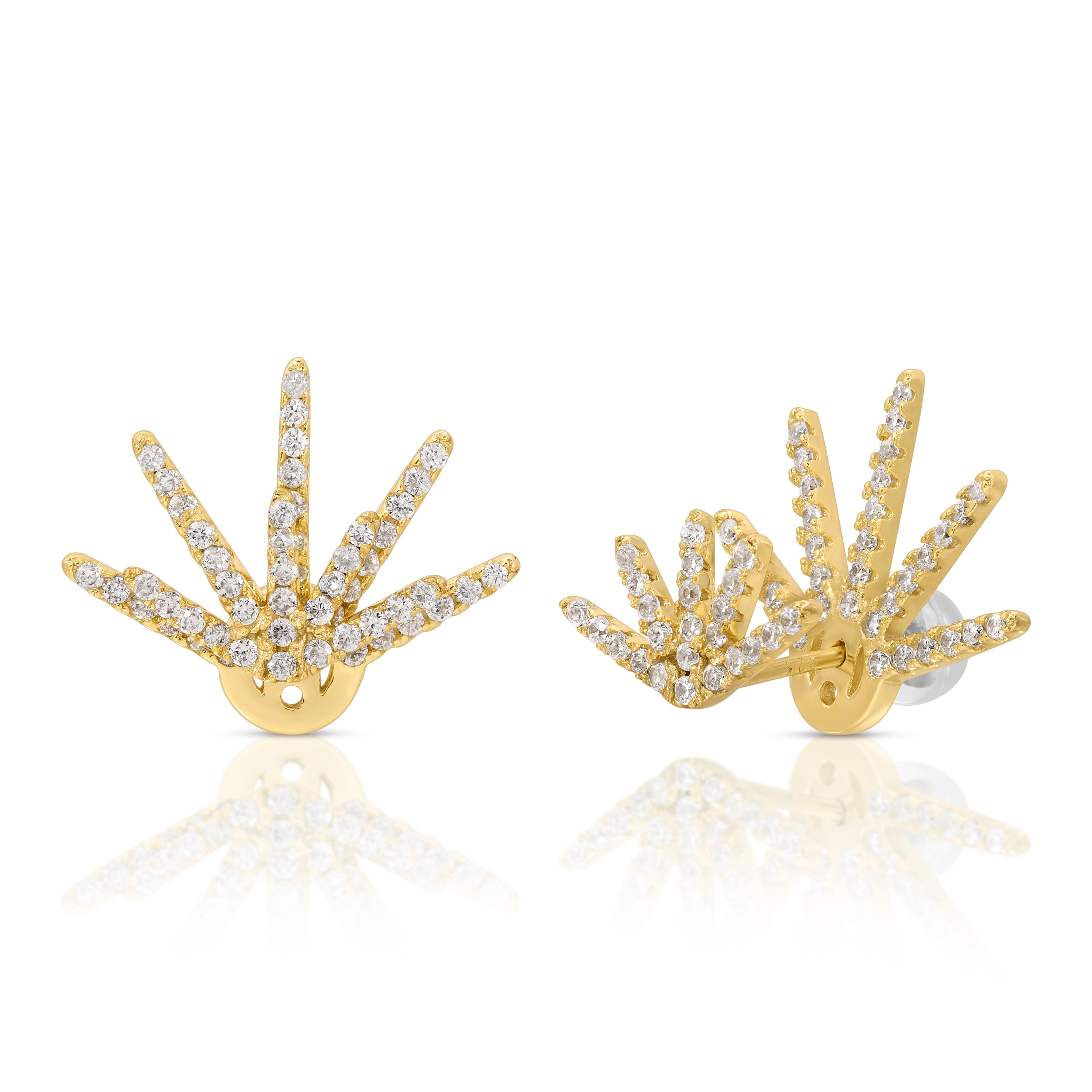 Gold Sparkly Earrings for Women - Elegant Party & Wedding Jewelry - Shiny Dangle Earrings for Evening Events & Special Occasions