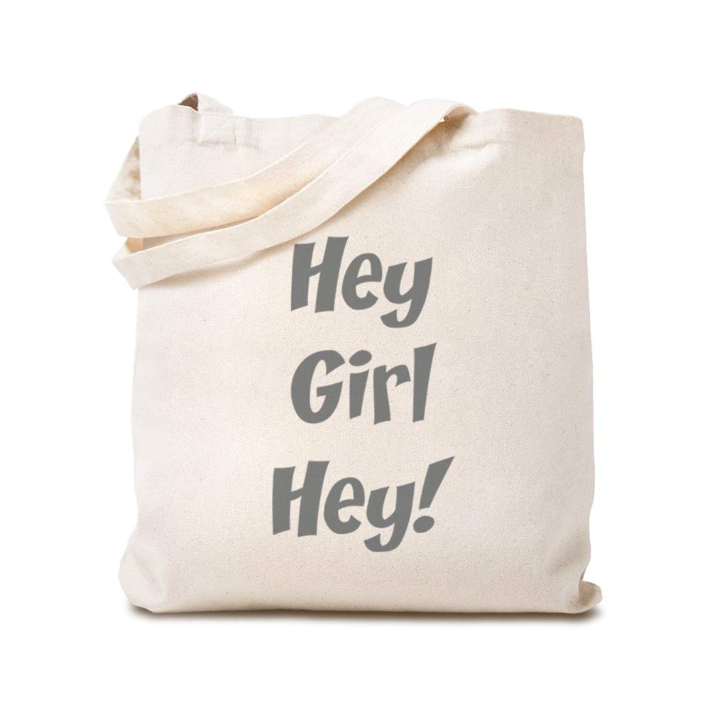 Custom Canvas Tote Bag - Reusable Eco-Friendly Shopping Bag with Funny 'Hey Girl Hey!' Print | Cute New Baby & Beach Designs for Kids | Perfect for Groceries, Beach Trips & Daily Use