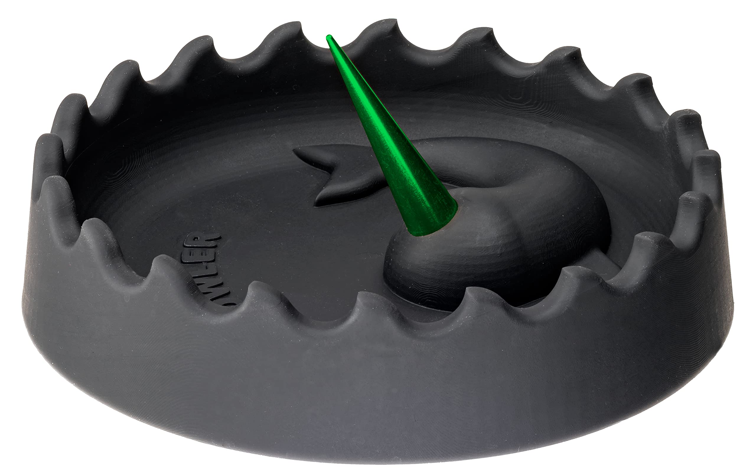 Premium Silicone Ashtray with Aluminum Spike - Large Black & Green Debowler for Herbs - Heat Resistant & Dishwasher Safe - Perfect for Smoking Accessories, Home Use, and Outdoor Gatherings