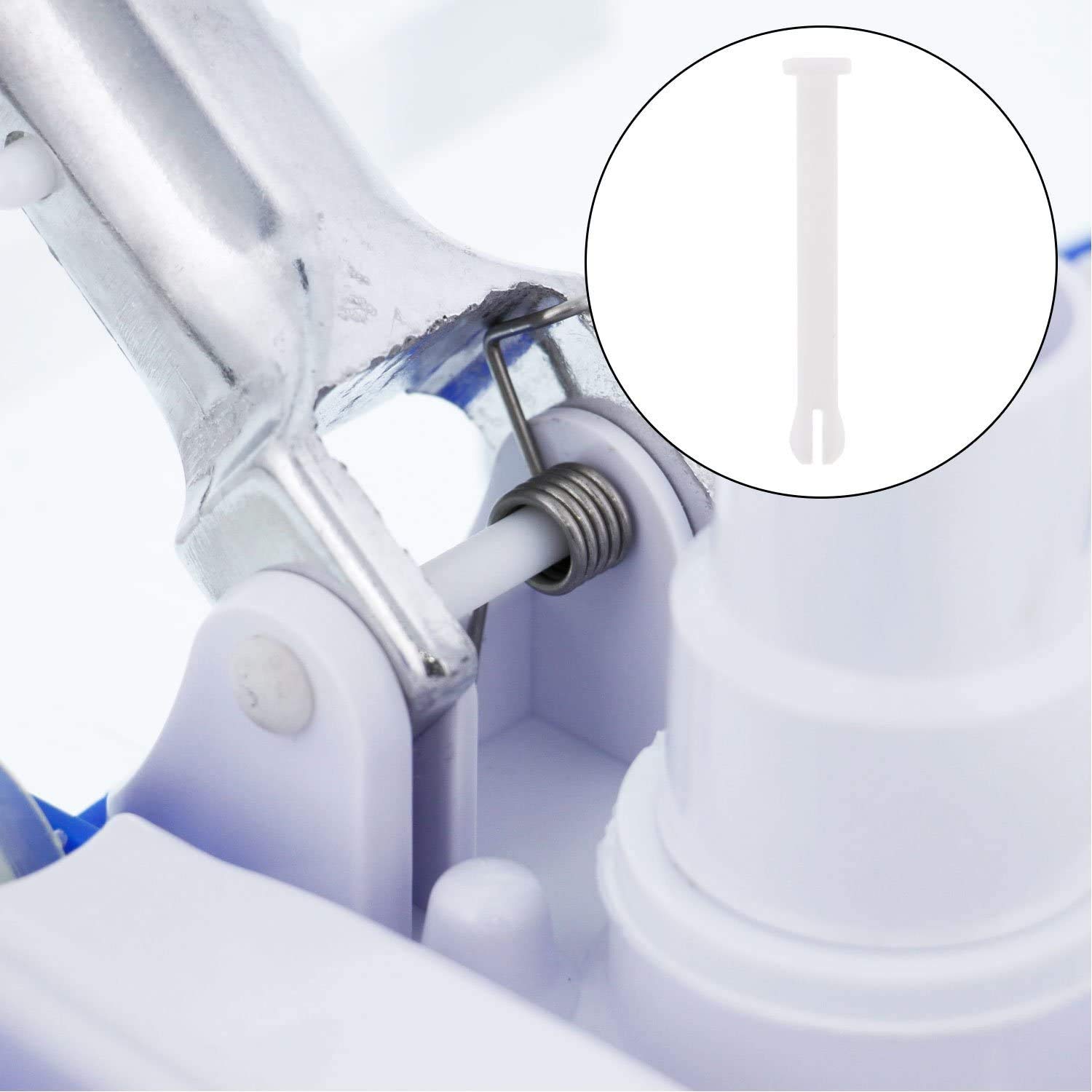 MEETOOT 2-Pack Universal Vacuum Pool Brush Handle Replacement - Blue Color with V Clips & Pins for Swimming Pool & Spa Cleaning | Perfect for In-Ground & Above Ground Pool Maintenance