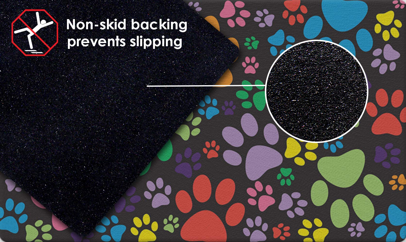 Toland Home Garden 800088 Puppy Paws Dog Door Mat 18x30 Inch - Non-Slip Indoor/Outdoor Welcome Mat for Entryway, Front Door, Patio - Absorbs Dirt & Moisture, Perfect for Pet Owners