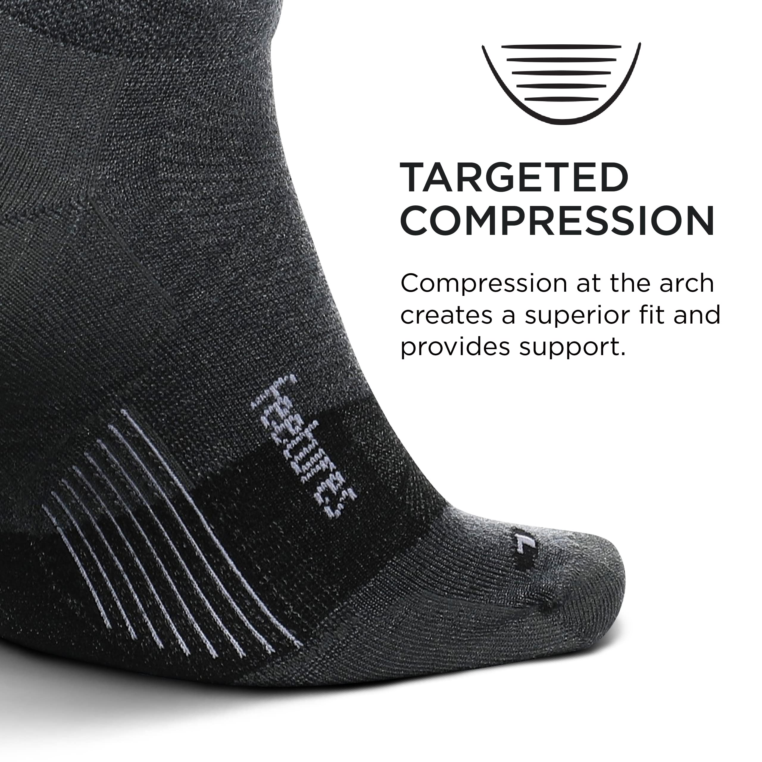 Feetures Merino 10 Ultra Light Cushion No Show Tab Ankle Socks - Breathable Wool Socks for Women & Men (1 Pair) - Perfect for Running, Hiking & Everyday Comfort