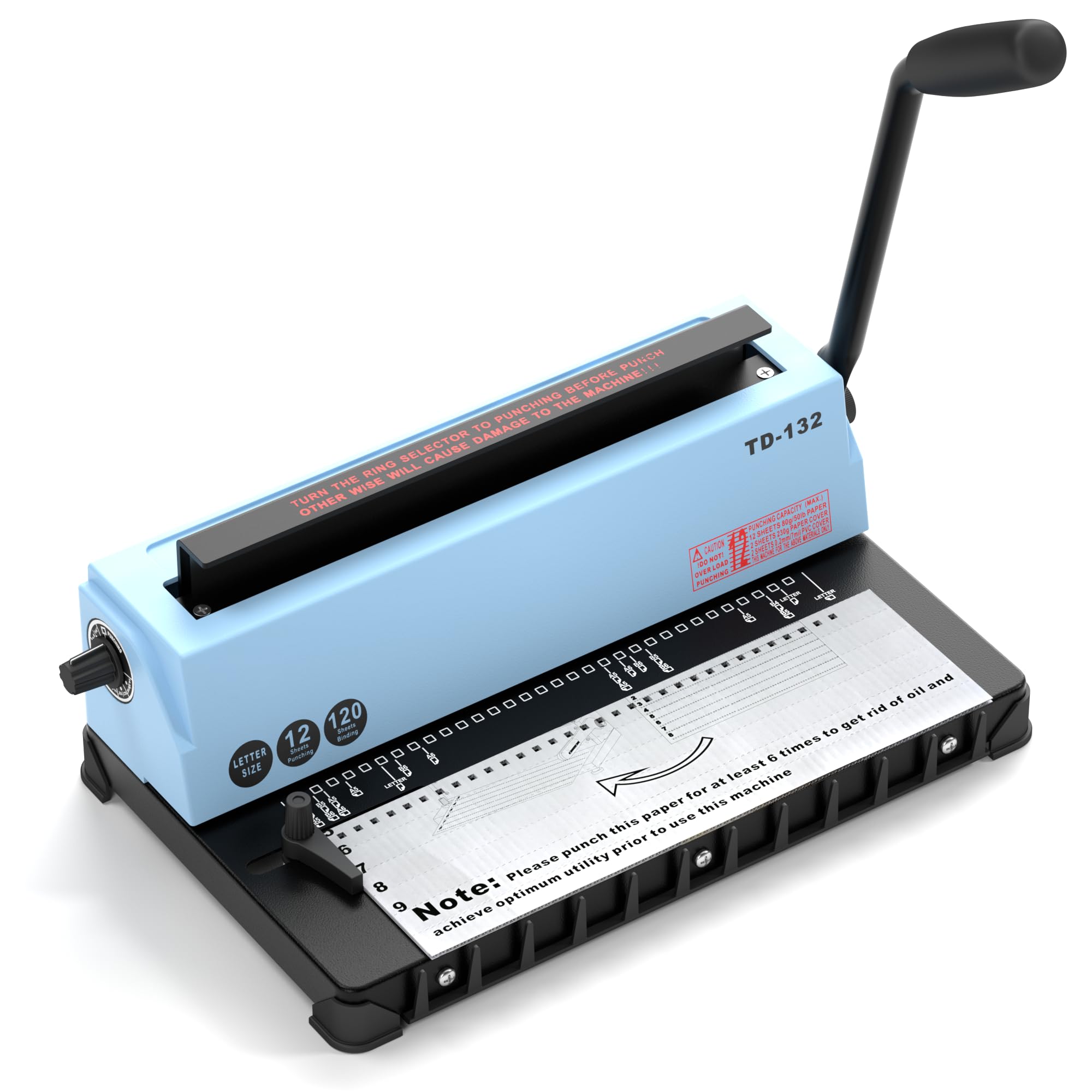 Premium Spiral Binding Machine - Manual Coil Binder for 12 Sheet Punching & 120 Sheet Binding (TD-132) | Perfect for Office Documents, School Projects, and DIY Bookbinding