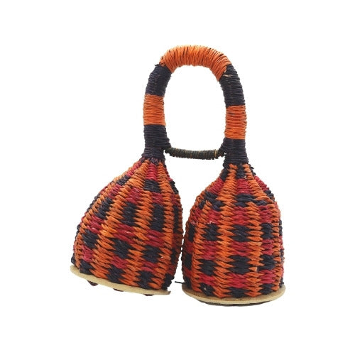 Premium African Double Caxixi Shaker - Handcrafted Percussion Instrument for Musicians & Bands - Perfect for Live Performances, Studio Recording & Music Education