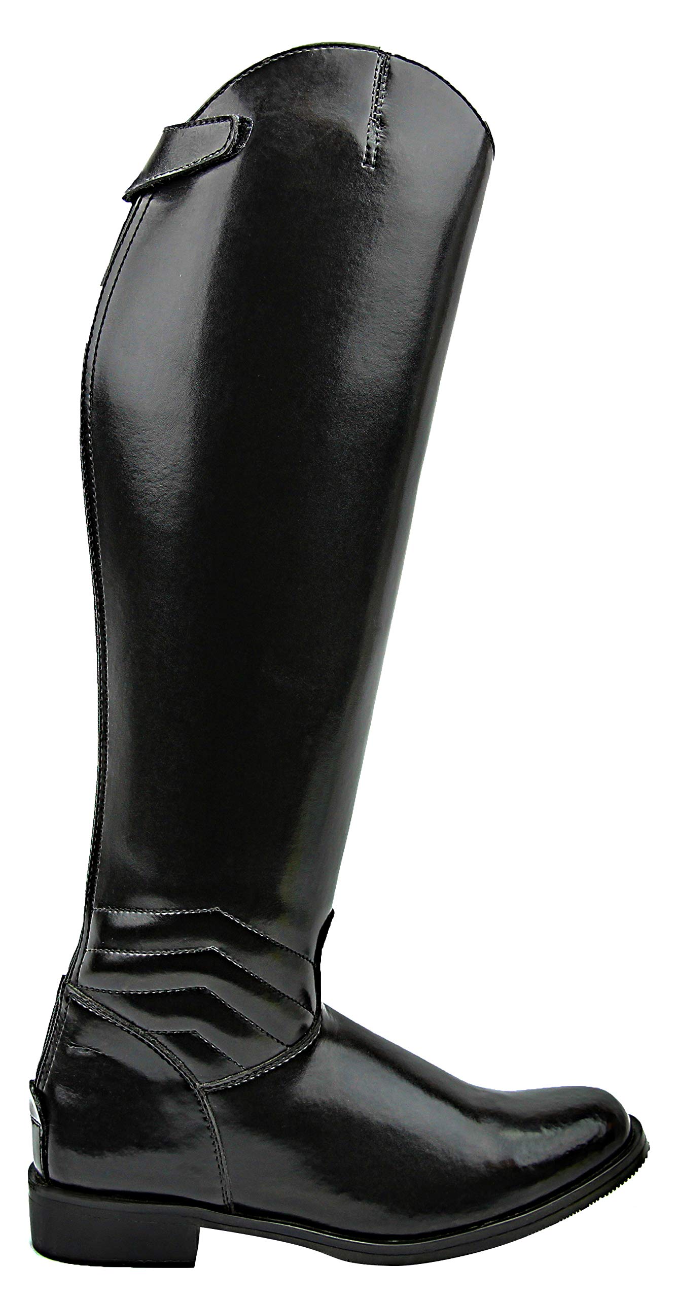 Men's Elegant Dress Riding Boots with Zipper - English Equestrian Black Leather Boots for Horseback Riding & Formal Occasions